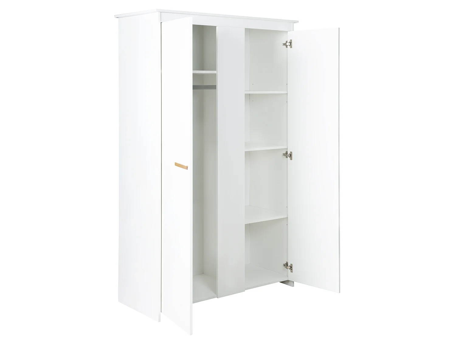 Armario Infantil Blanco Moderno de 2 Puertas Anton con Puertas de Cierre Suave y 5 Estantes