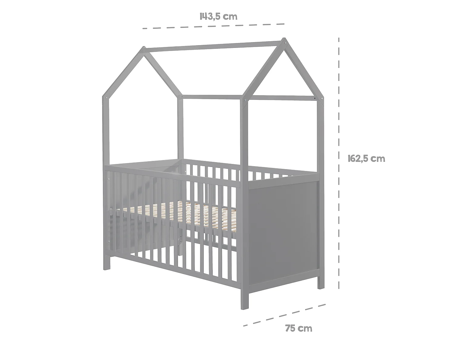Hausbett taupe 70 x 140 cm