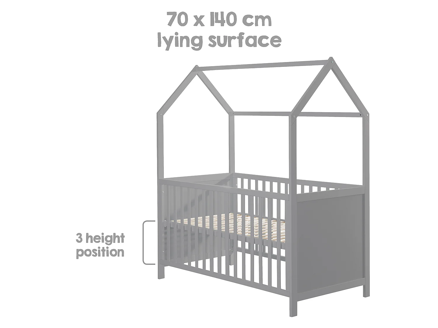 Hausbett taupe 70 x 140 cm