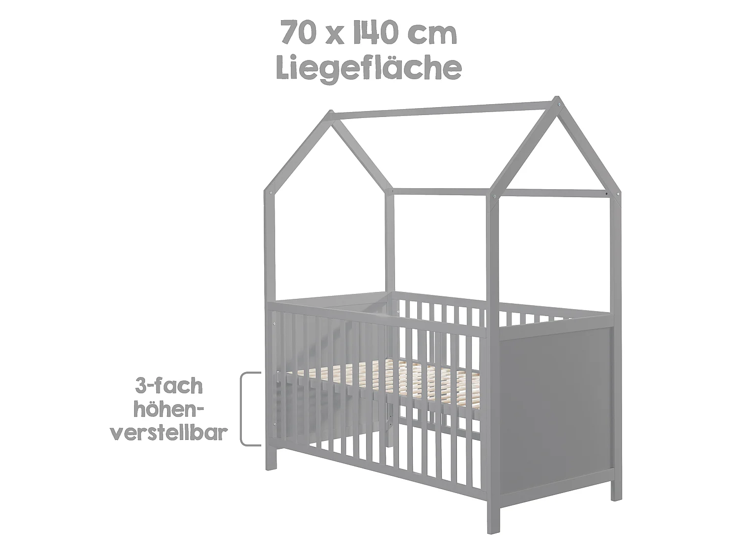 Hausbett taupe 70 x 140 cm
