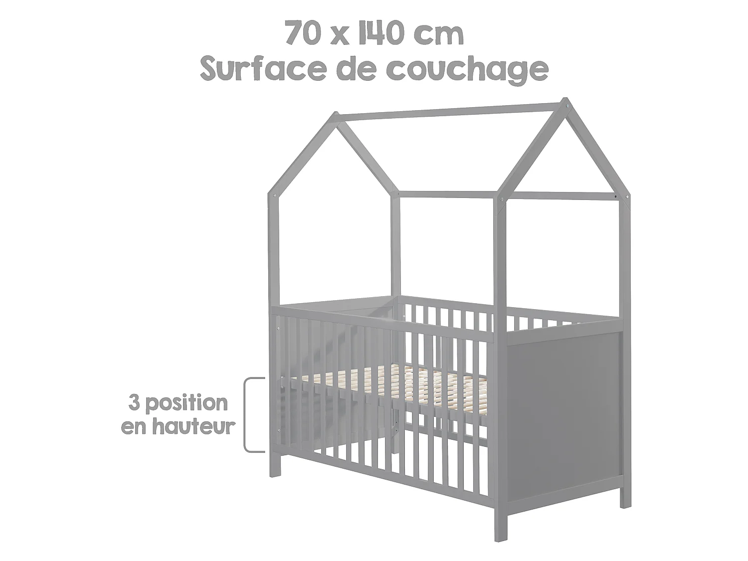 Hausbett taupe 70 x 140 cm