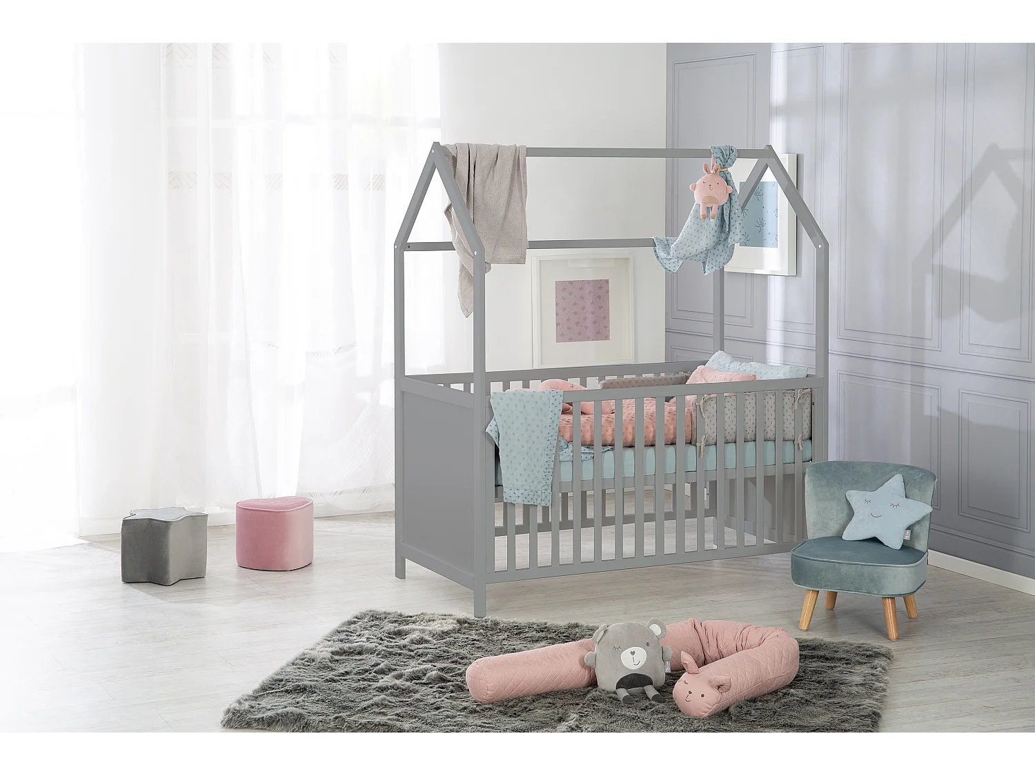 Hausbett taupe 70 x 140 cm
