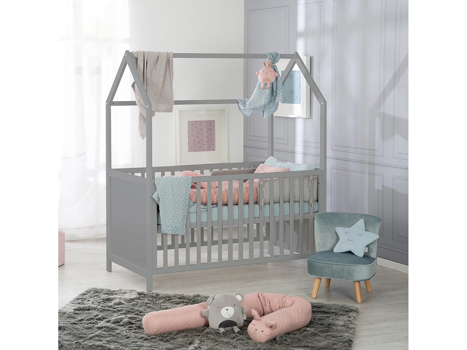 Hausbett taupe 70 x 140 cm