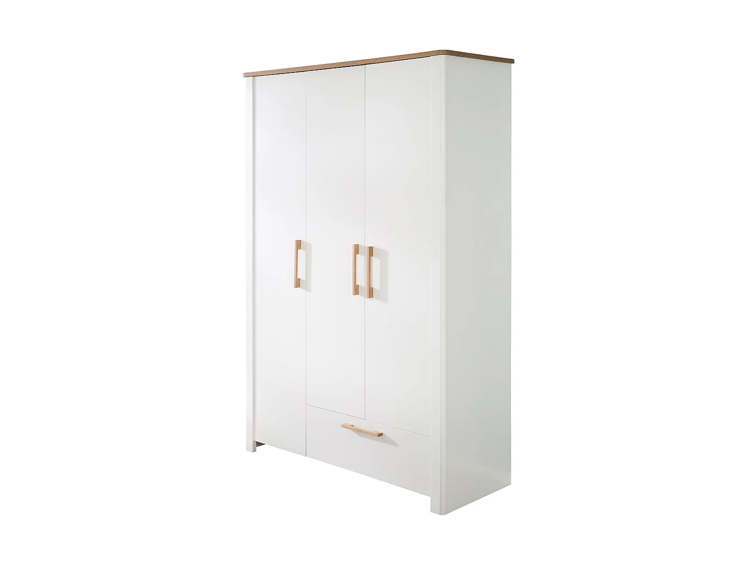 Roba Armario Infantil de 3 Puertas Ava Blanco con Decoración de Roble Artesanal