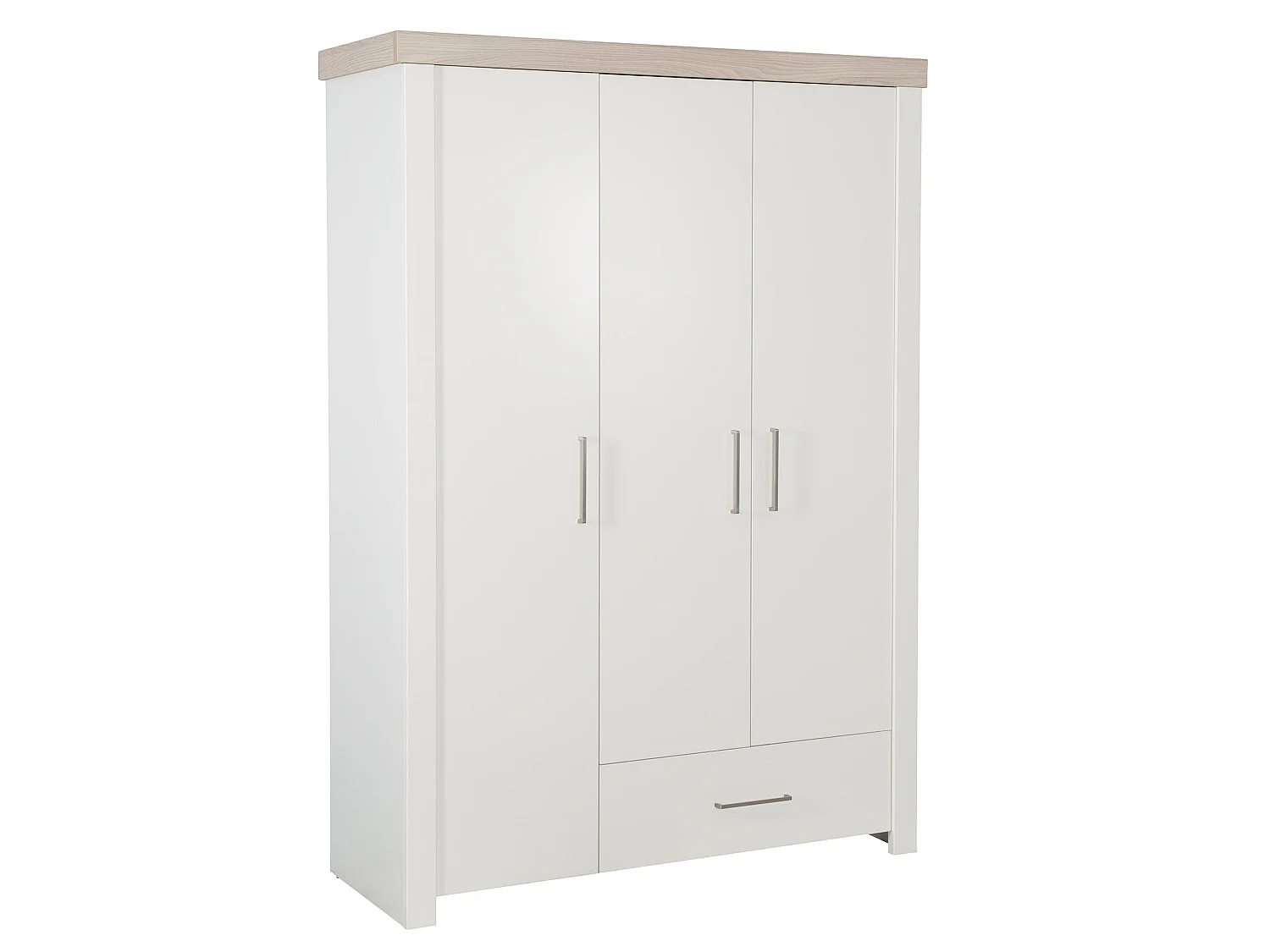Armario para bebé de 3 puertas Roba Lucy en blanco con acabado Luna Elm