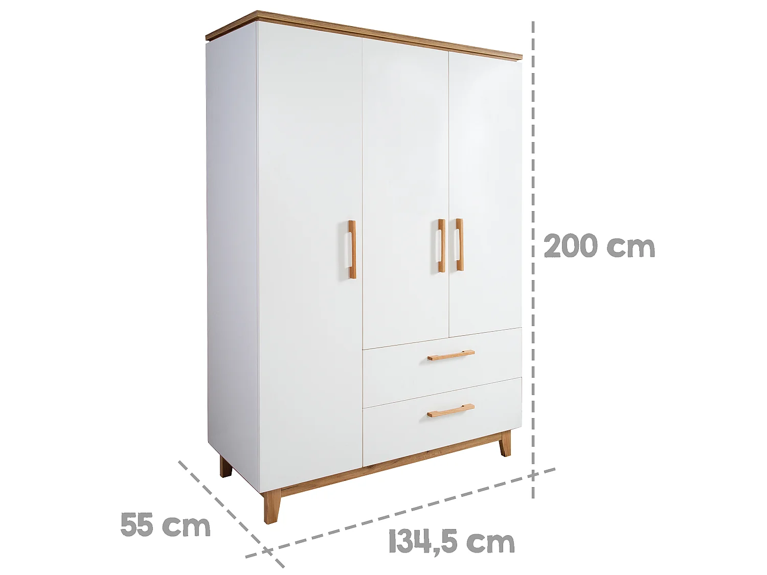 Armoire Enfant à 3 Portes Roba Finn avec Technologie de Fermeture Douce