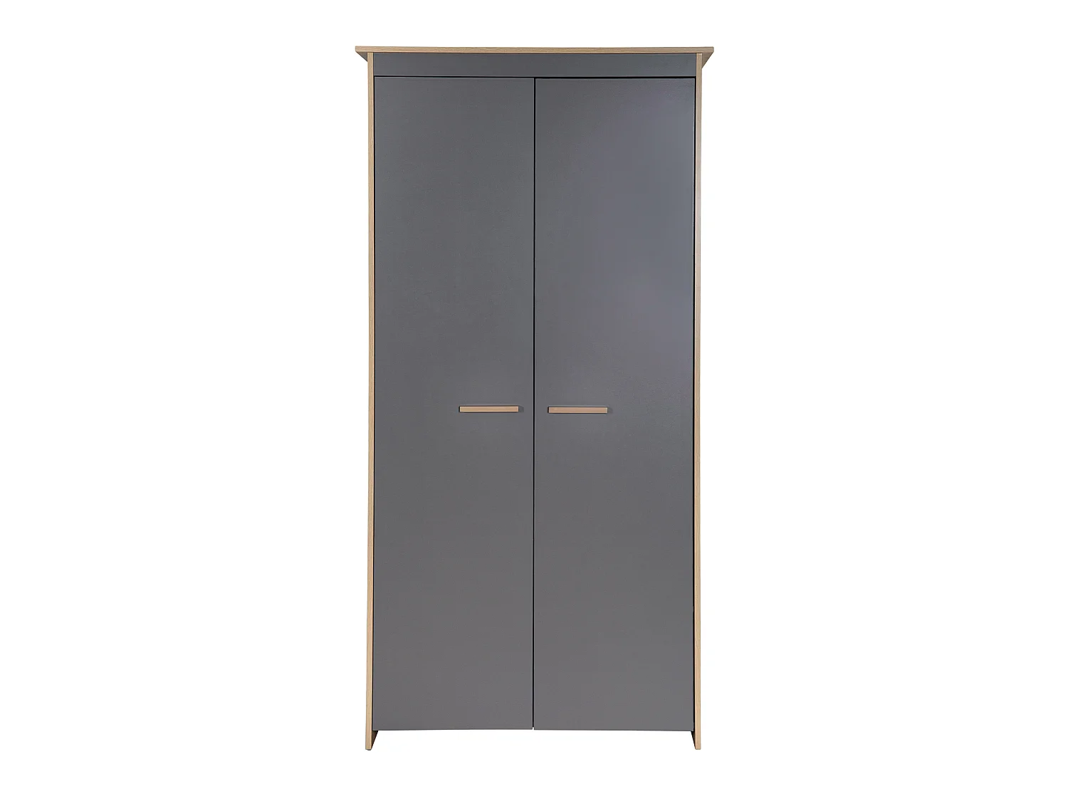 Armoire pour enfants à 2 portes "Anna" moderne en finition chêne Kent et gris anthracite