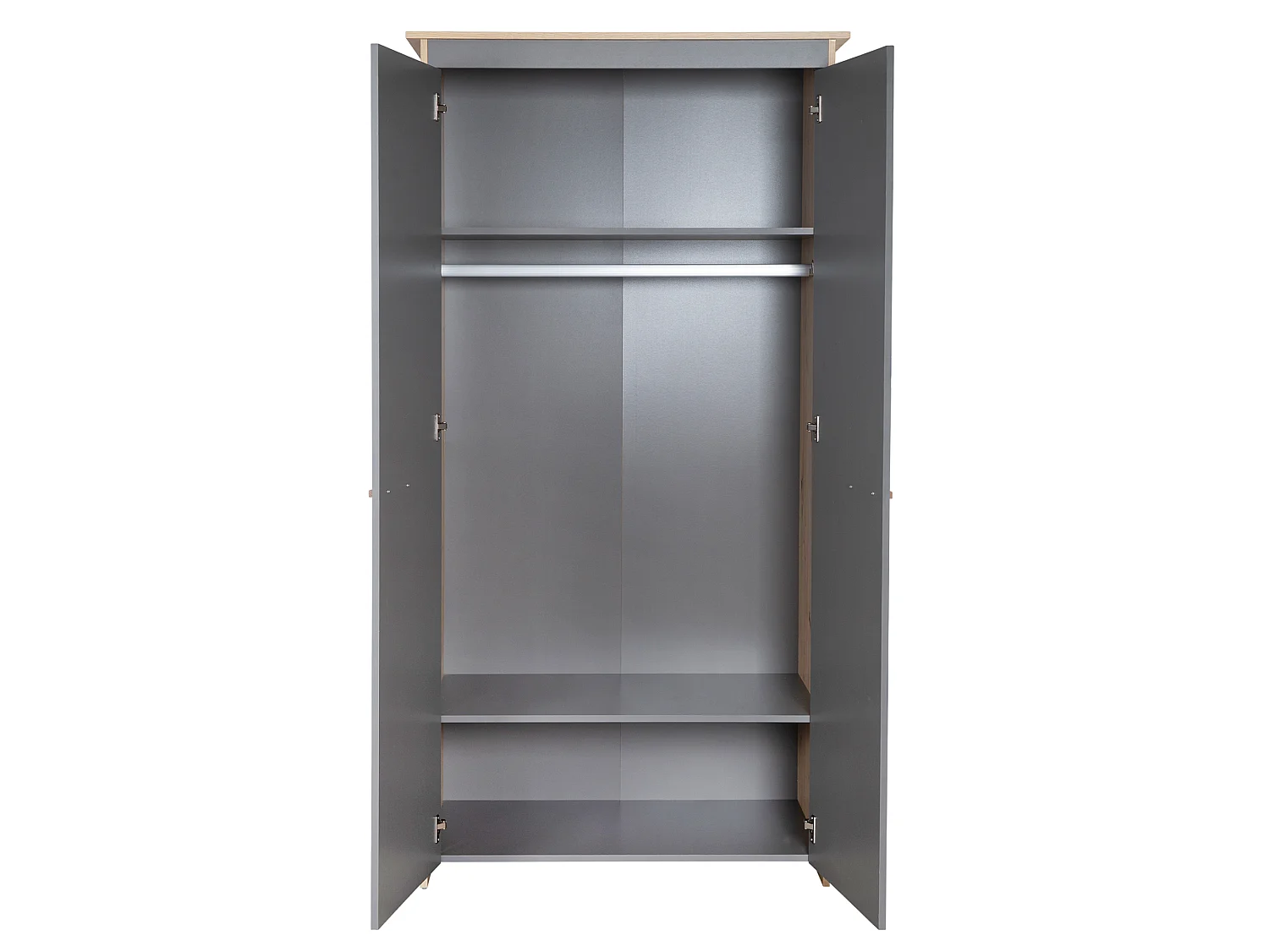 Armoire pour enfants à 2 portes "Anna" moderne en finition chêne Kent et gris anthracite