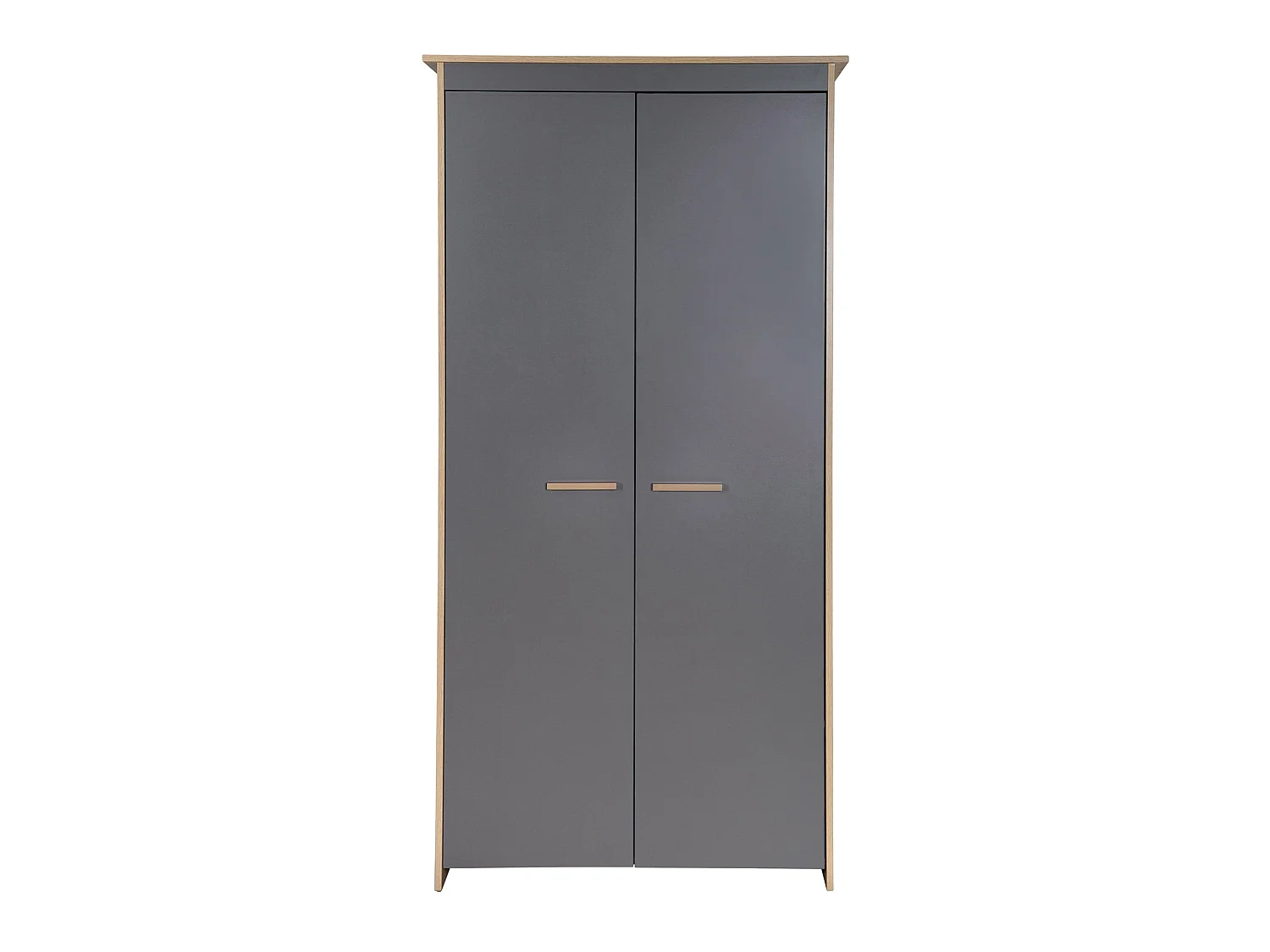 Armoire pour enfants à 2 portes "Anna" moderne en finition chêne Kent et gris anthracite