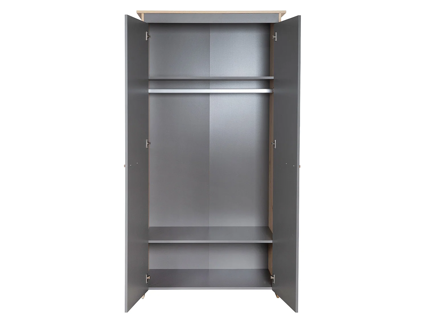 Armoire pour enfants à 2 portes "Anna" moderne en finition chêne Kent et gris anthracite