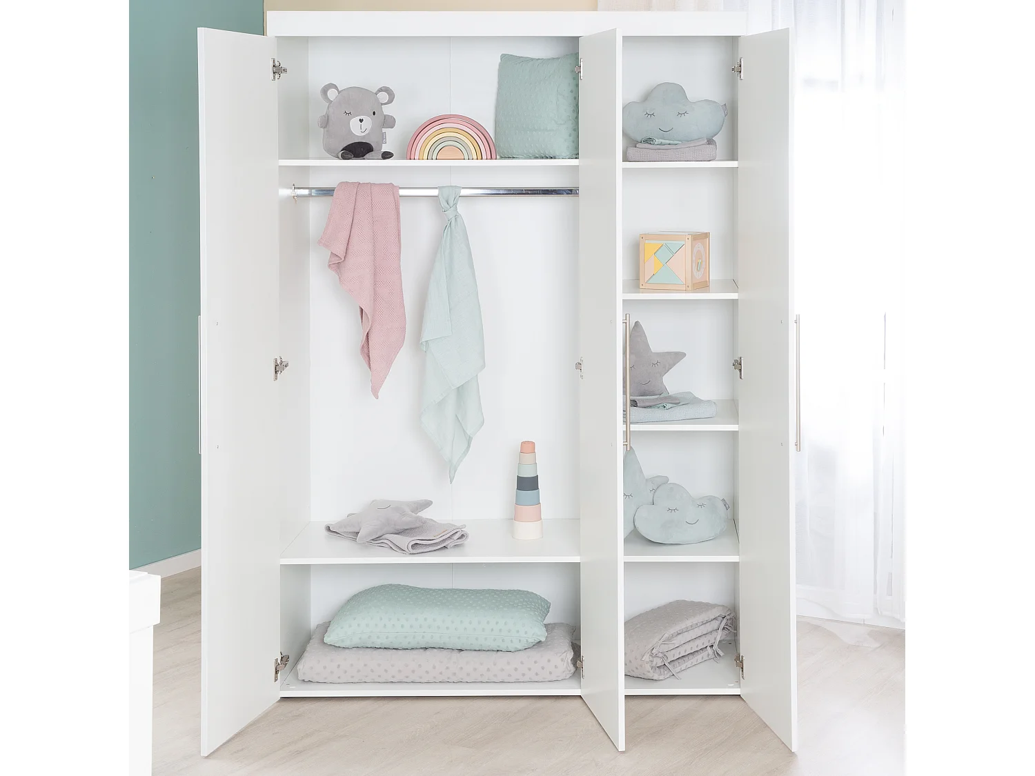 KLEIDERSCHRANK Kimi Gebrochenes Weiß