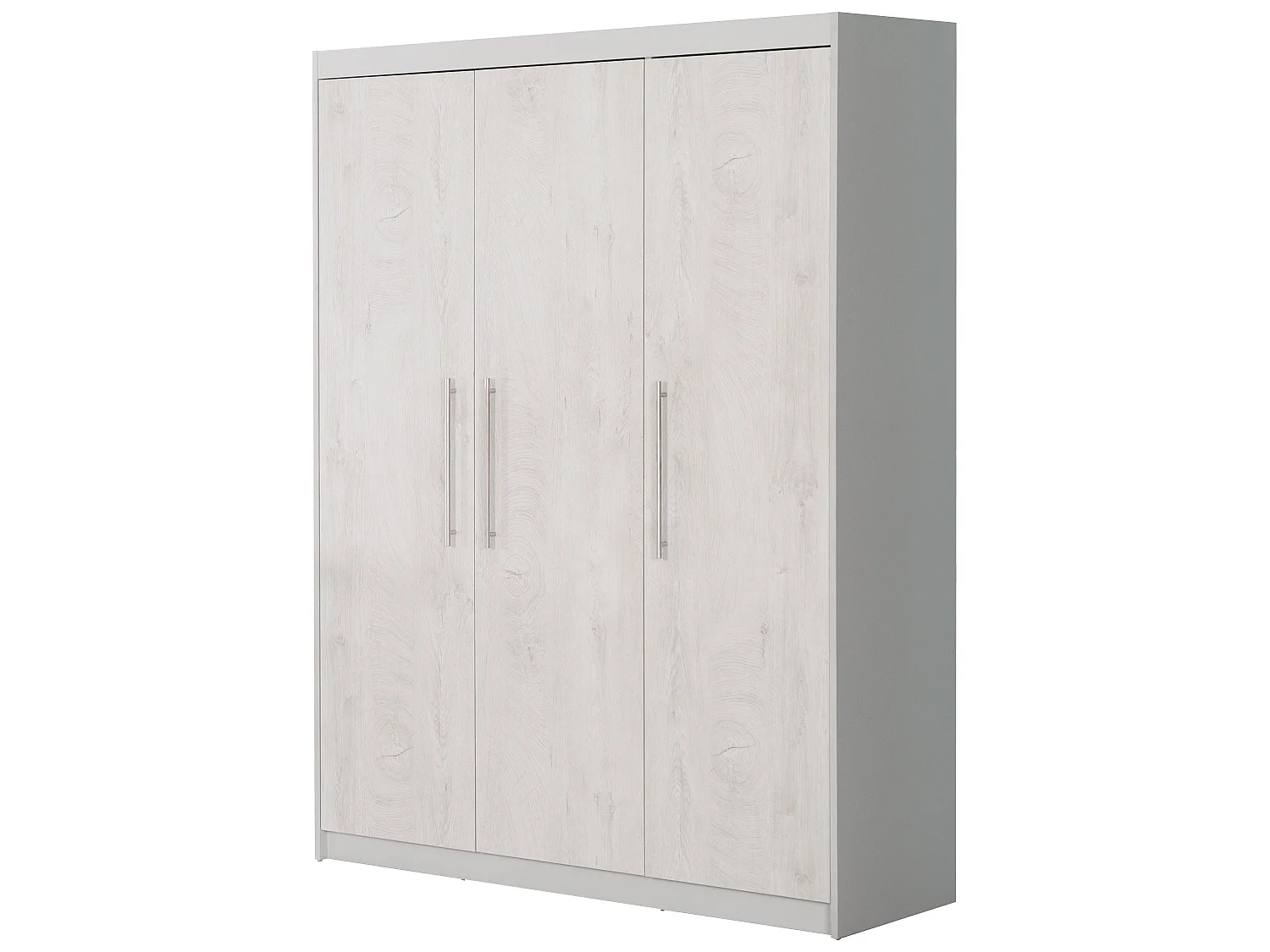 Armoire Roba Maren 2 à 3 portes avec fermeture douce, chêne blanc et gris clair, de l'enfant à l'adulte