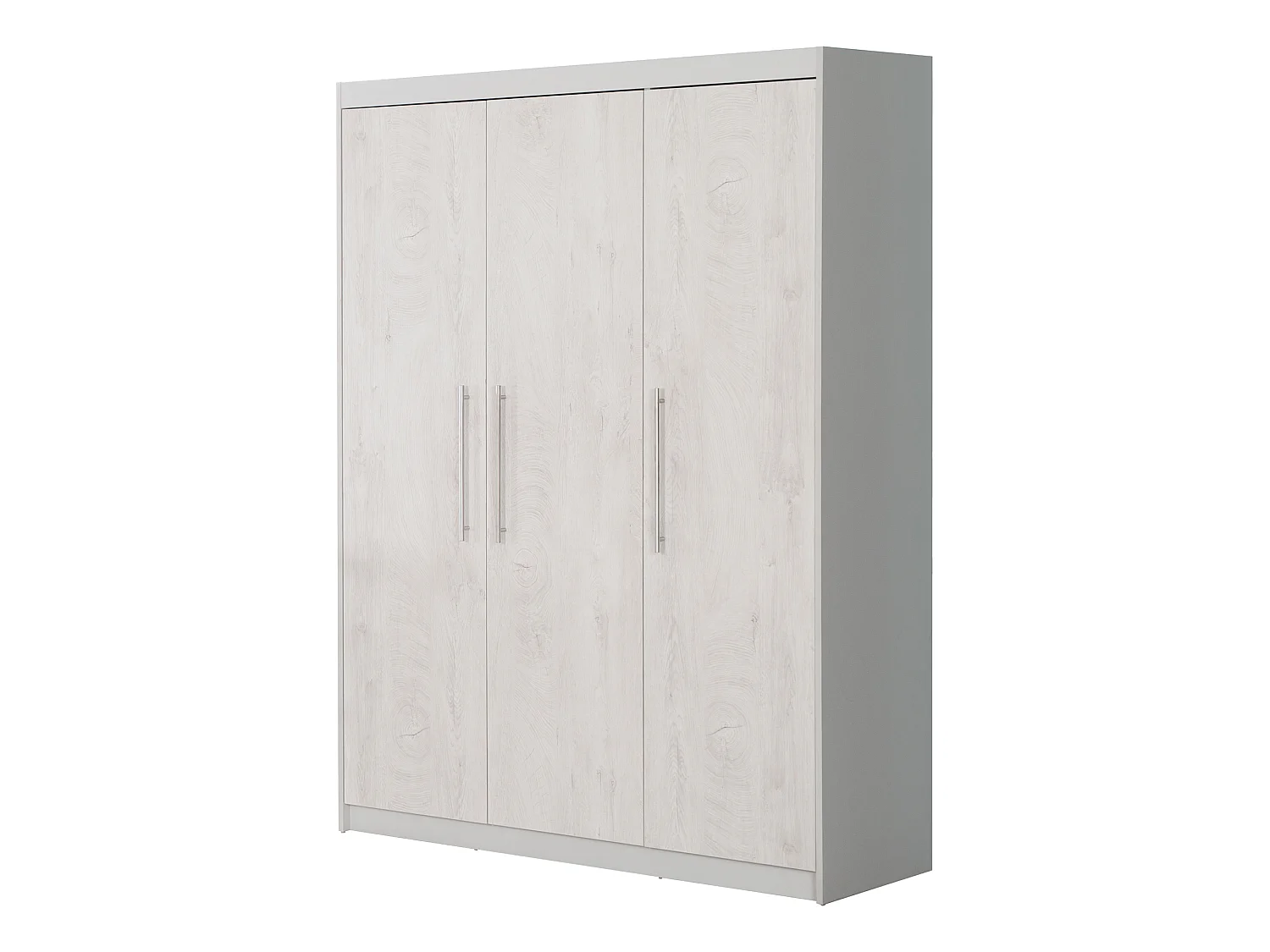Armoire Roba Maren 2 à 3 portes avec fermeture douce, chêne blanc et gris clair, de l'enfant à l'adulte