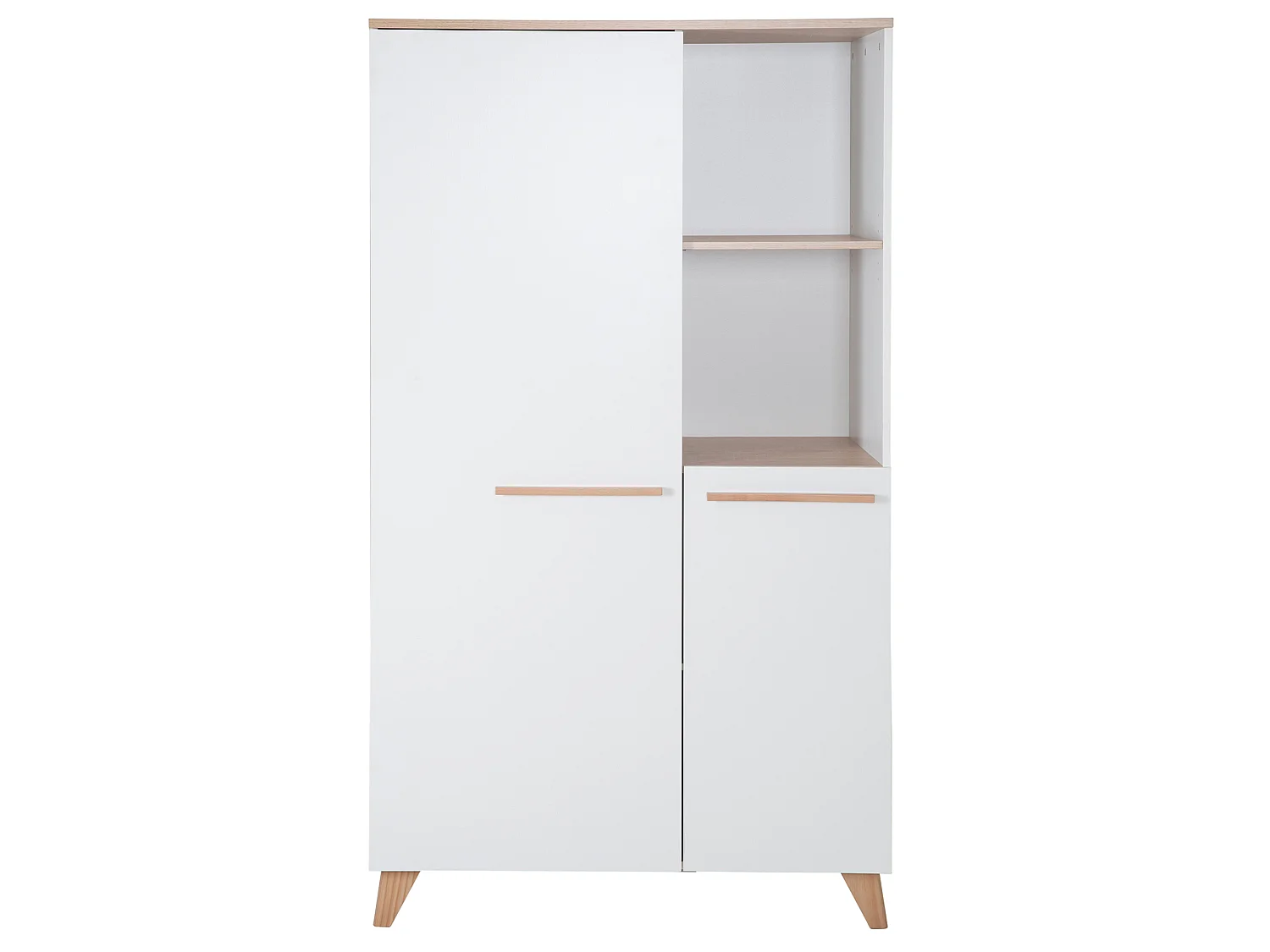 Armoire moderne pour enfants à 2 portes Leon Othello Eiche & finition blanche