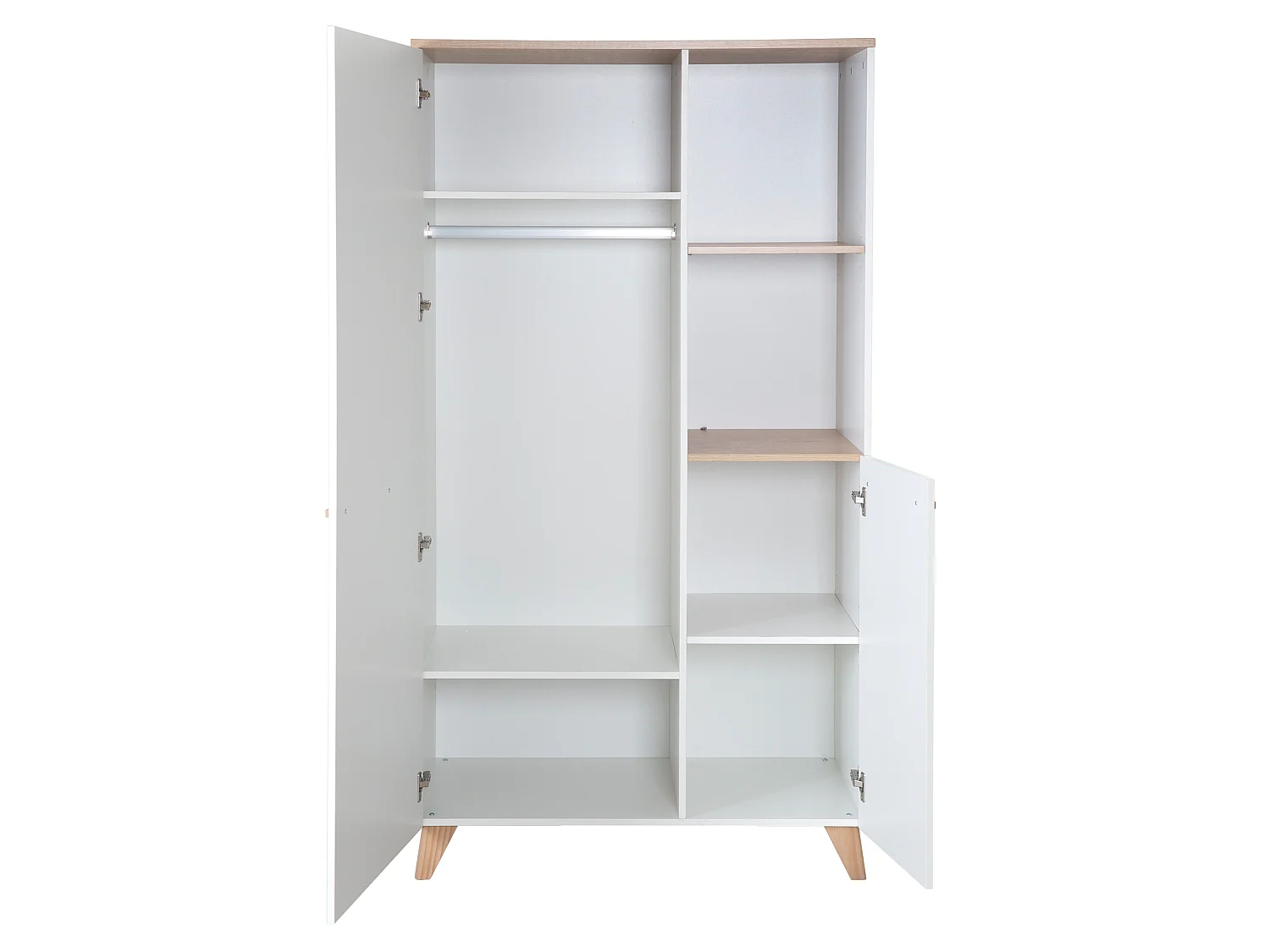 Armoire moderne pour enfants à 2 portes Leon Othello Eiche & finition blanche