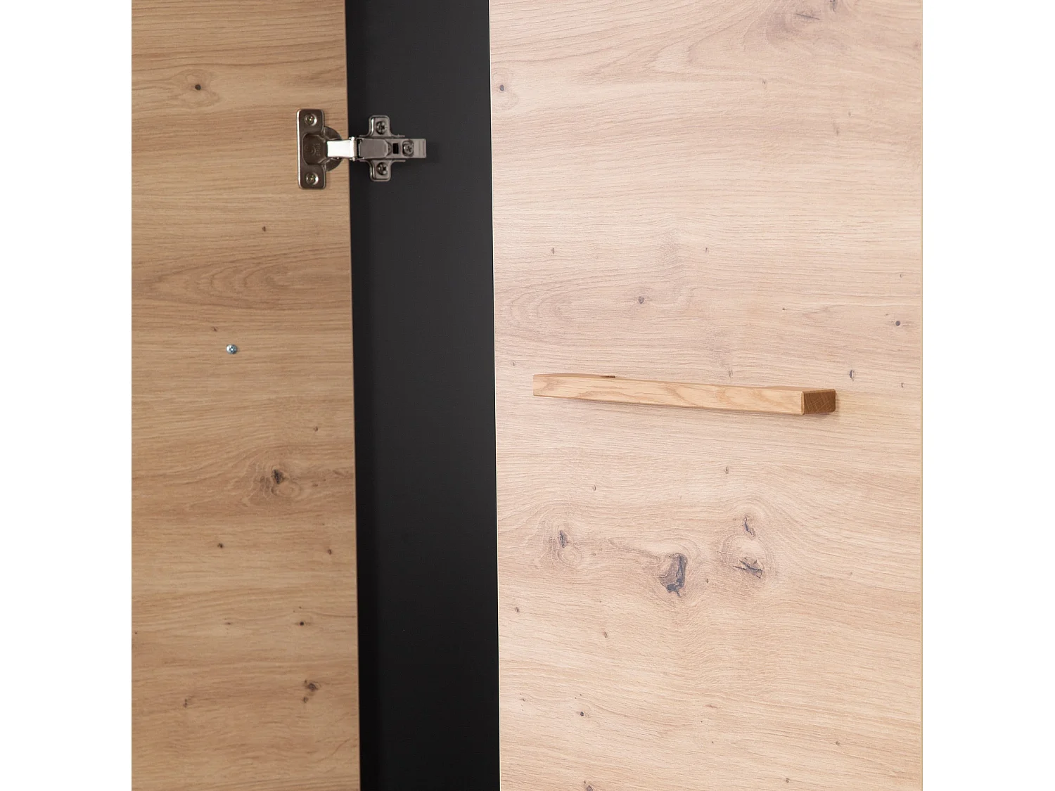 Armoire bébé et enfant à 3 portes Roba Lenn en anthracite avec portes en chêne Artisan