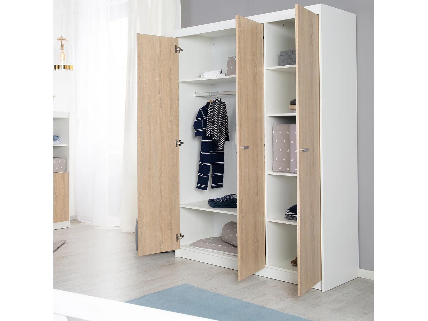 Roba Gabriella Armadio per Bambini a 3 Ante con Tecnologia Soft-Close e Finitura in Rovere Sonoma