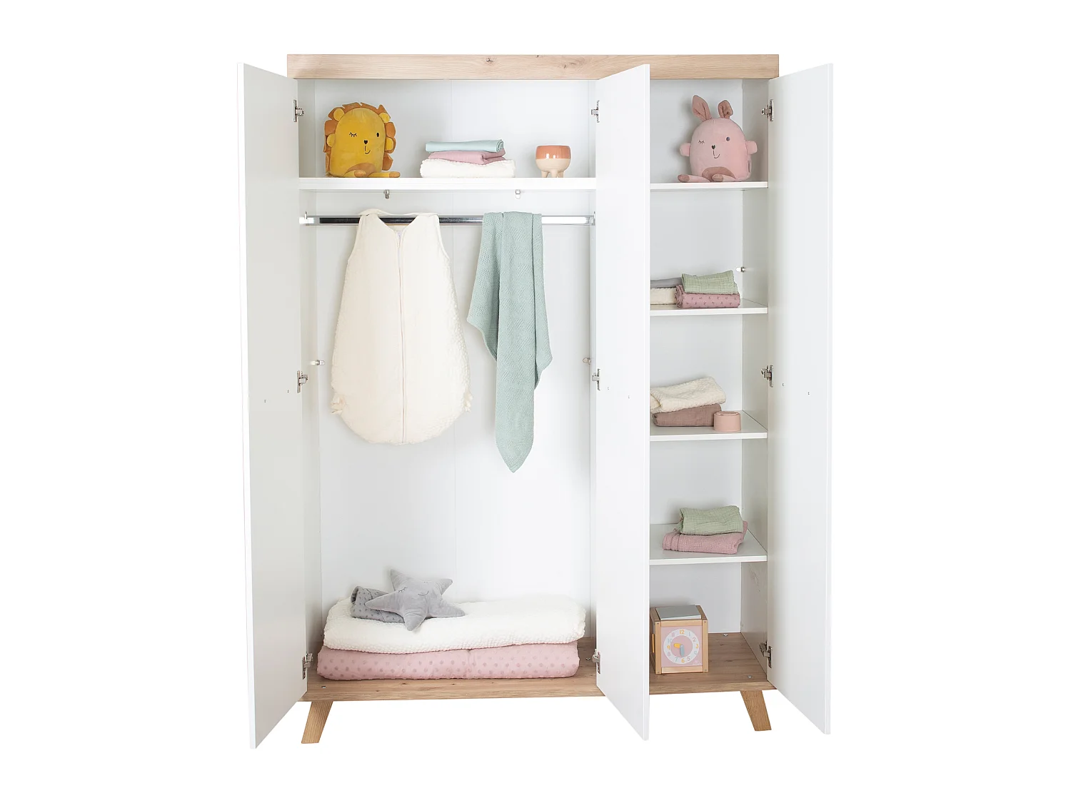 Kinderkleiderschrank Malo 3-türig