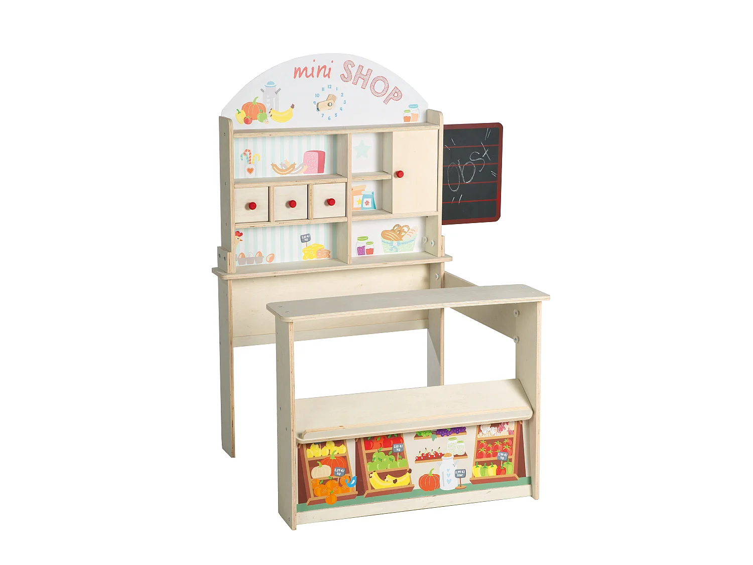 Stand de Marché en Bois Roba avec Tableau et Accessoires 9714