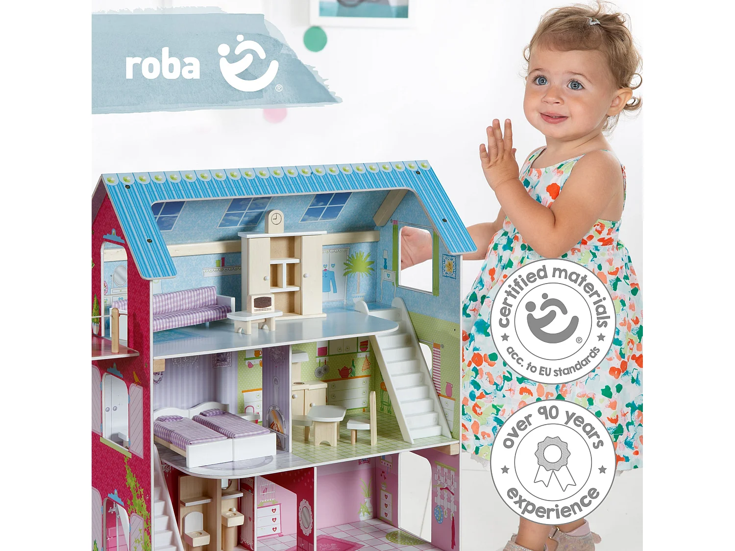 Puppenhaus blau/rosa