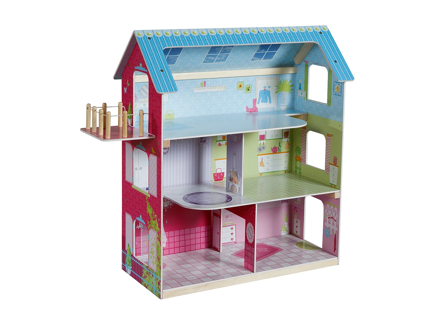 Puppenhaus blau/rosa