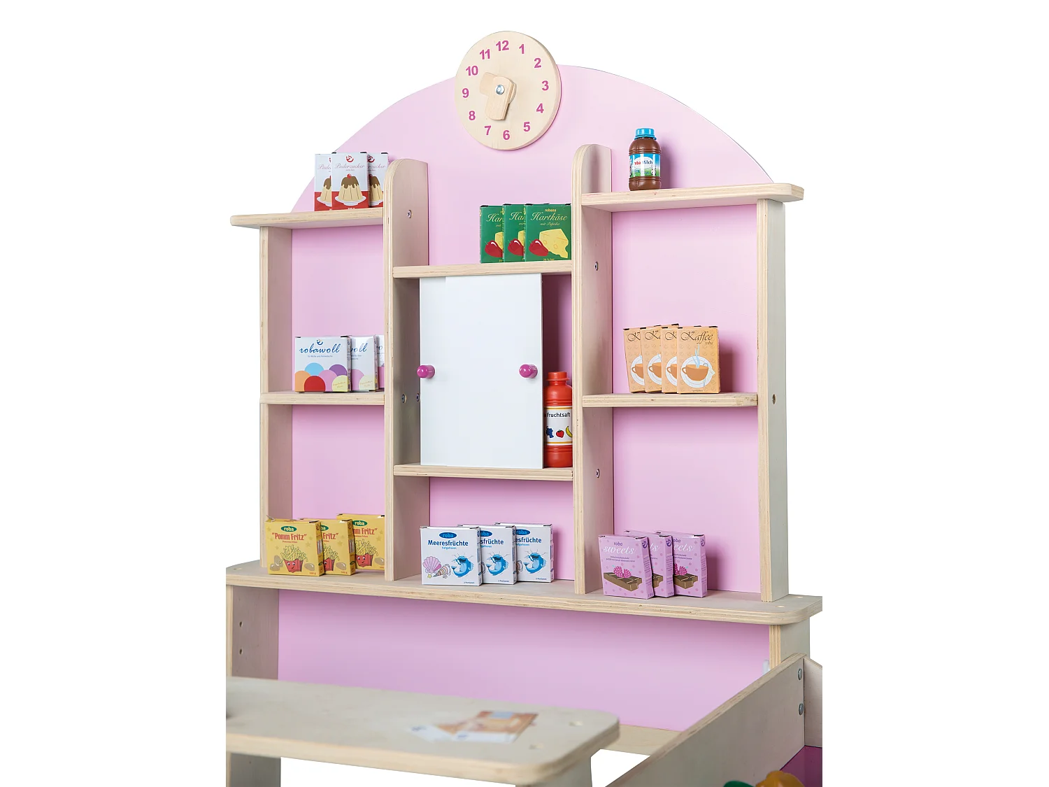 Magasin de jouets en bois Roba avec plus de 100 accessoires et une caisse enregistreuse électronique