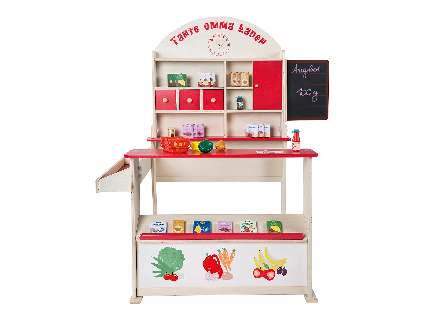 Roba Tante Emma Magasin de Jouets en Bois avec Motifs Alimentaires et Tableau