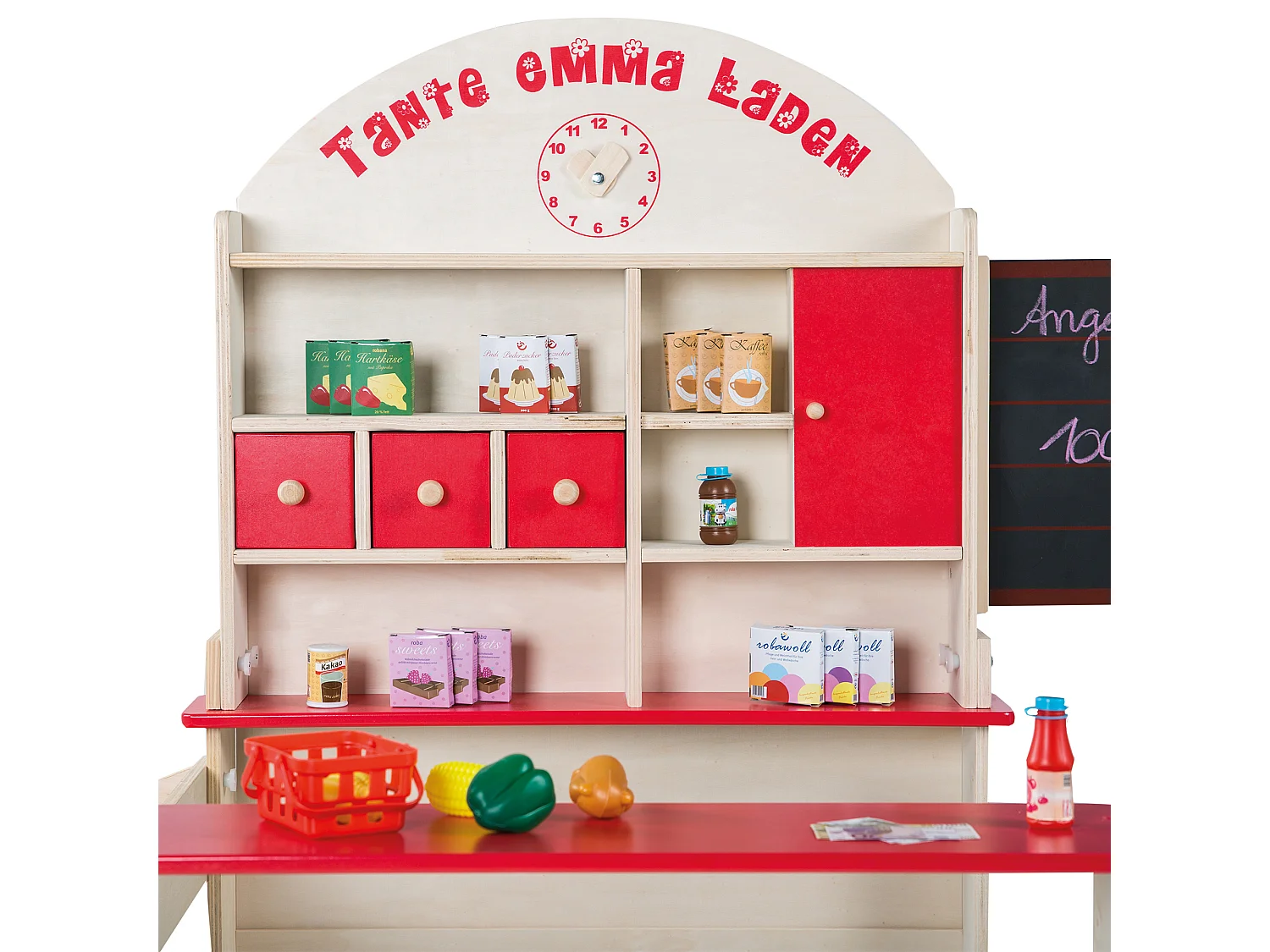 Roba Tante Emma Magasin de Jouets en Bois avec Motifs Alimentaires et Tableau