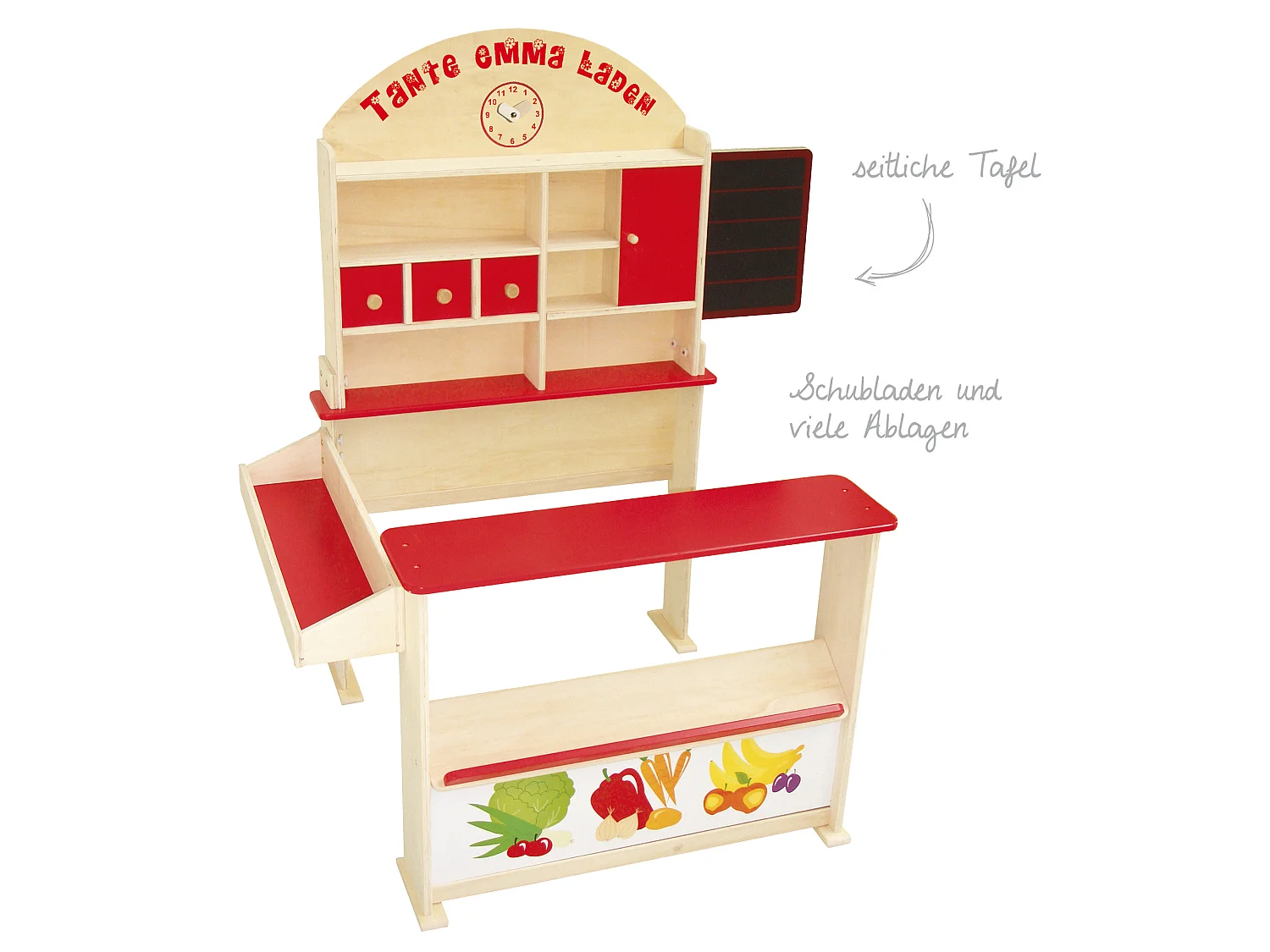 Roba Tante Emma Magasin de Jouets en Bois avec Motifs Alimentaires et Tableau