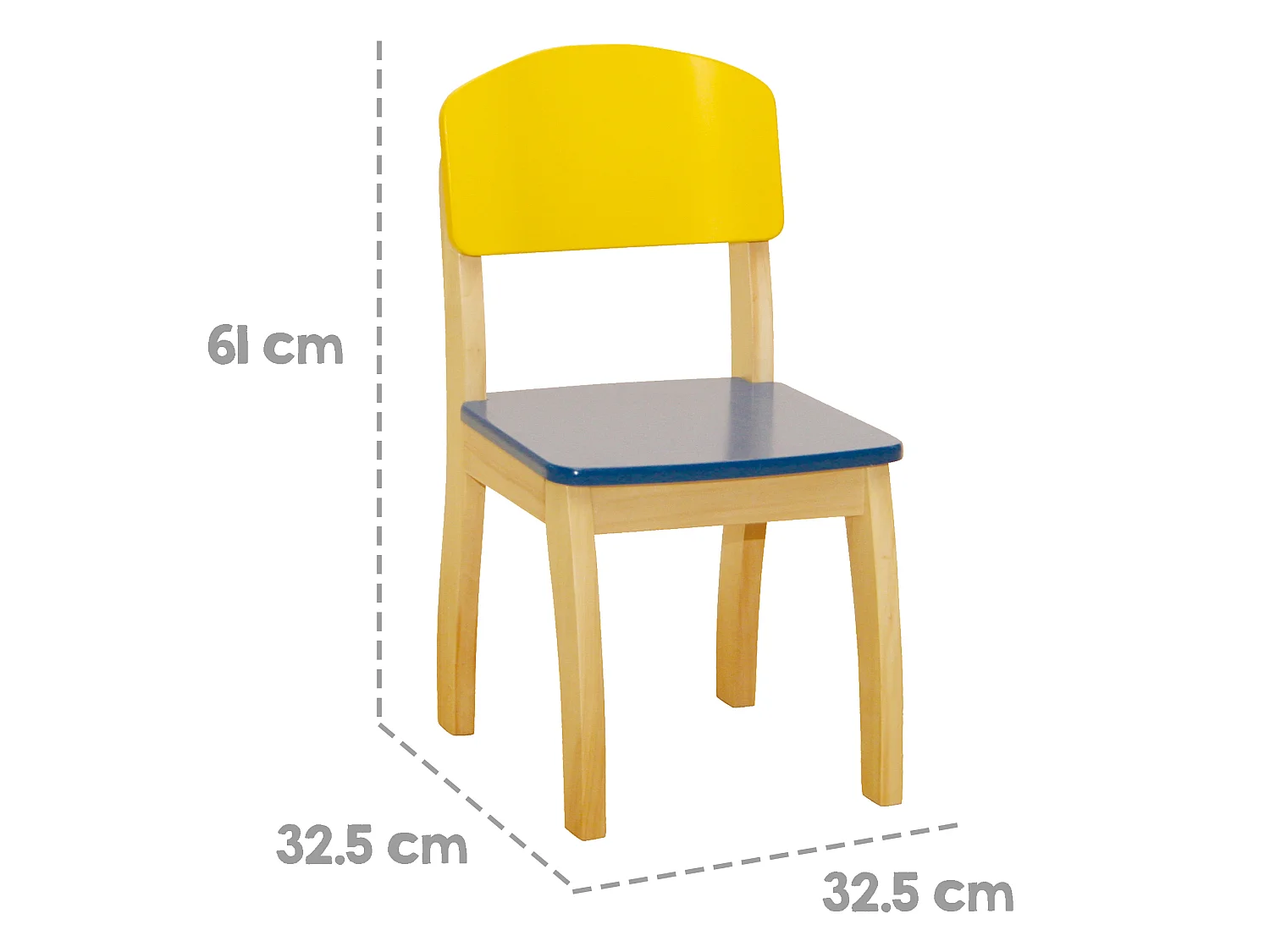 Kleurrijke Kinderstoel met Modern Ontwerp en 31.5cm Zithoogte