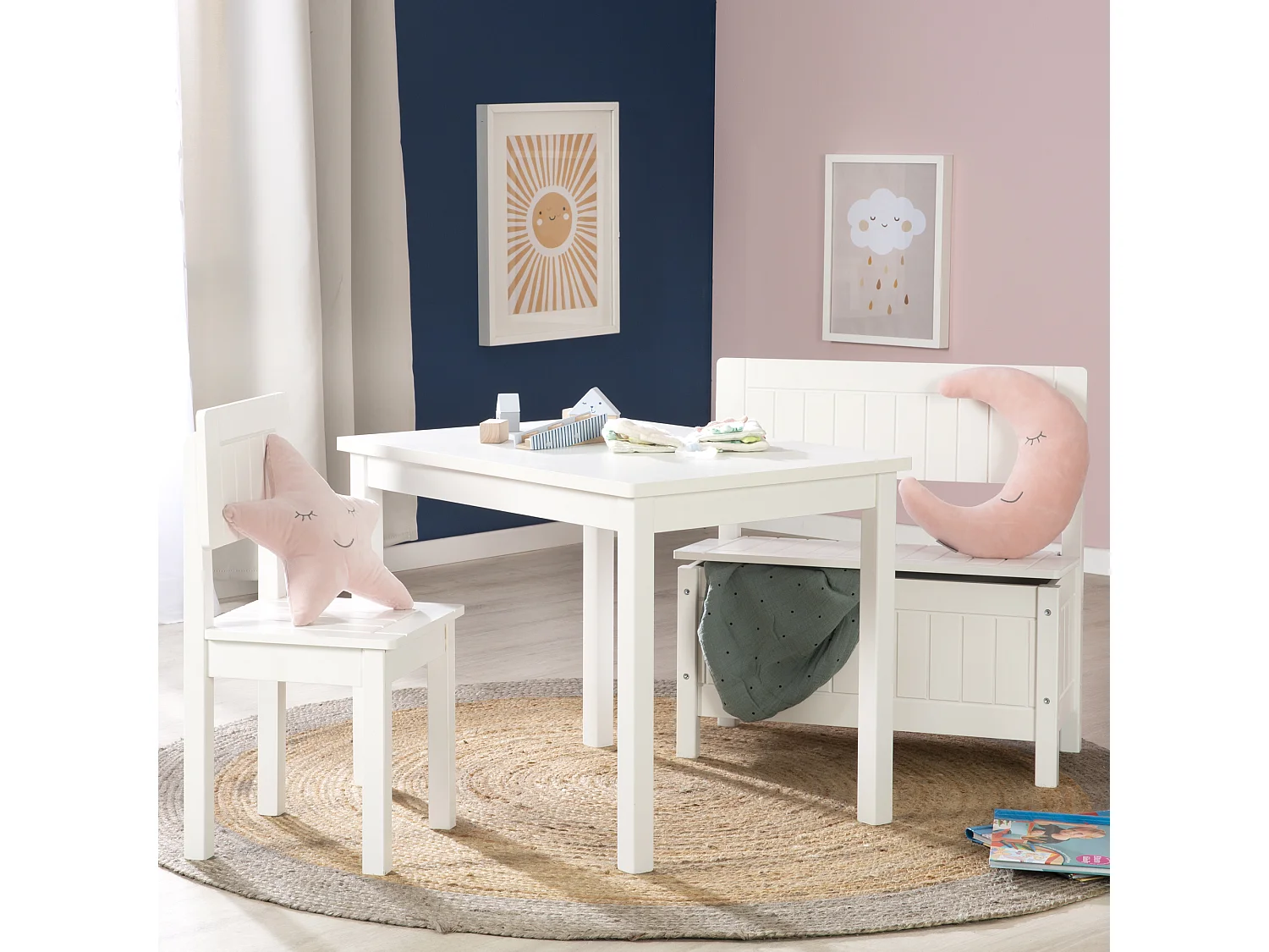 Roba Kinderstoel Wit Gebroken Wit Houten 59x29x29cm