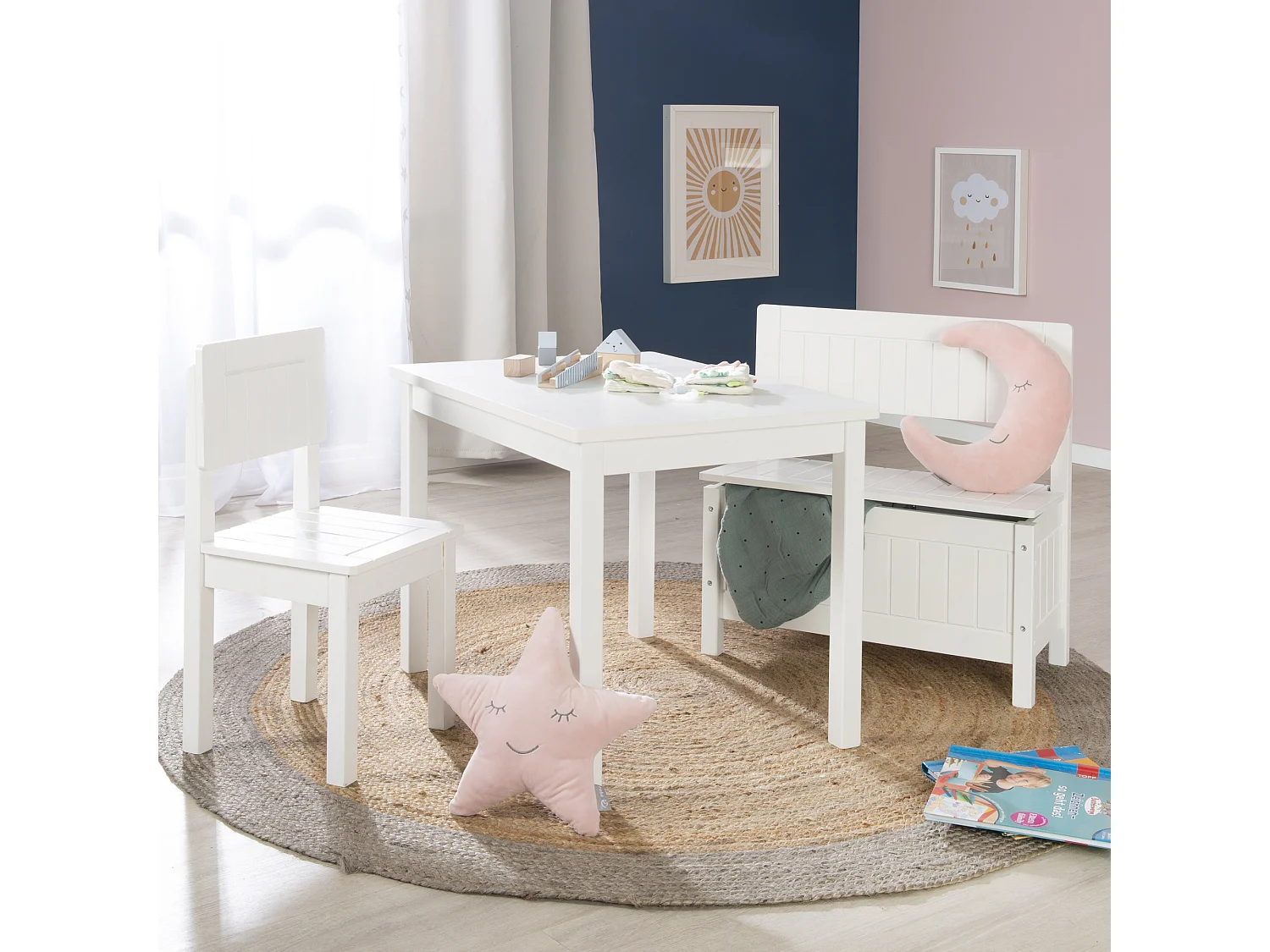 Roba Kinderstoel Wit Gebroken Wit Houten 59x29x29cm