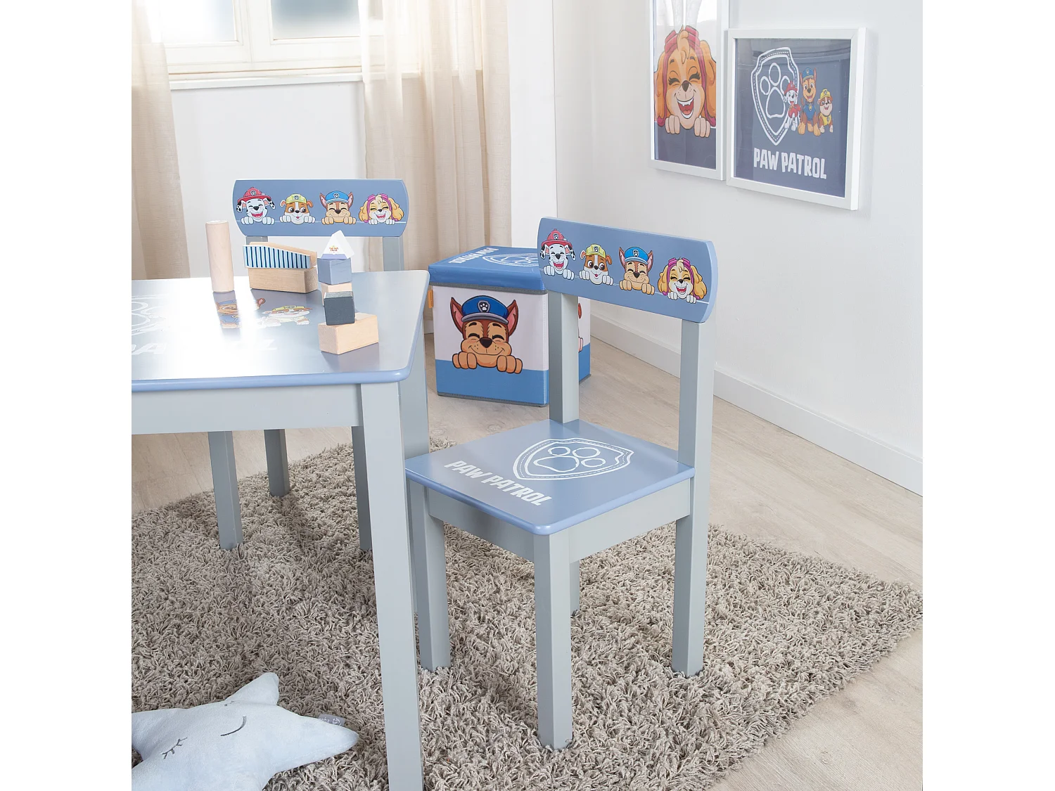 Roba Paw Patrol Kinderstoel - Blauw, Hout, Klaar om te monteren, Kindvriendelijk Ontwerp