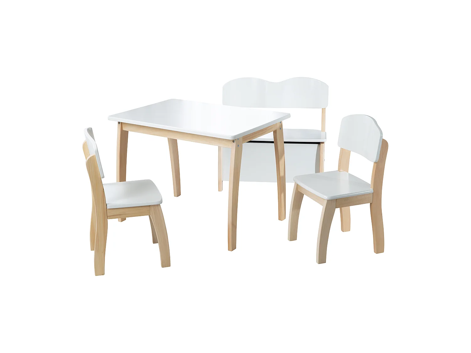 Moderne witte kinderstoel met een zithoogte van 31,5 cm voor kinderen van 2-10 jaar - Roba