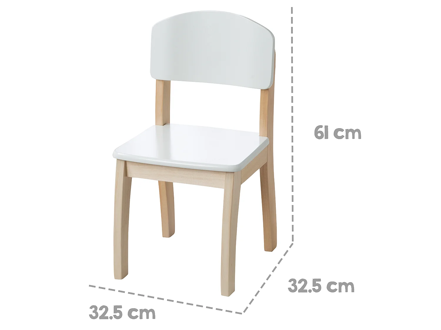 Moderne witte kinderstoel met een zithoogte van 31,5 cm voor kinderen van 2-10 jaar - Roba