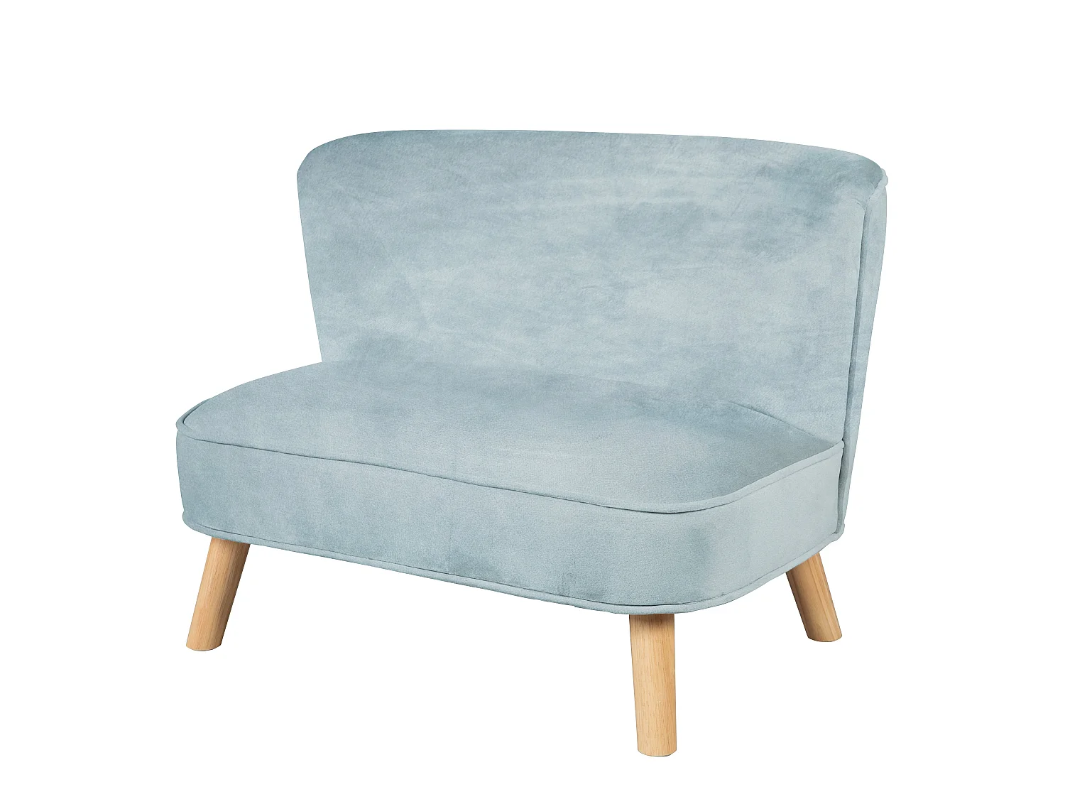 Canapé pour enfants avec pieds en bois Moderne 2 places Mini canapé pour garçons et filles en gris, rose ou bleu clair