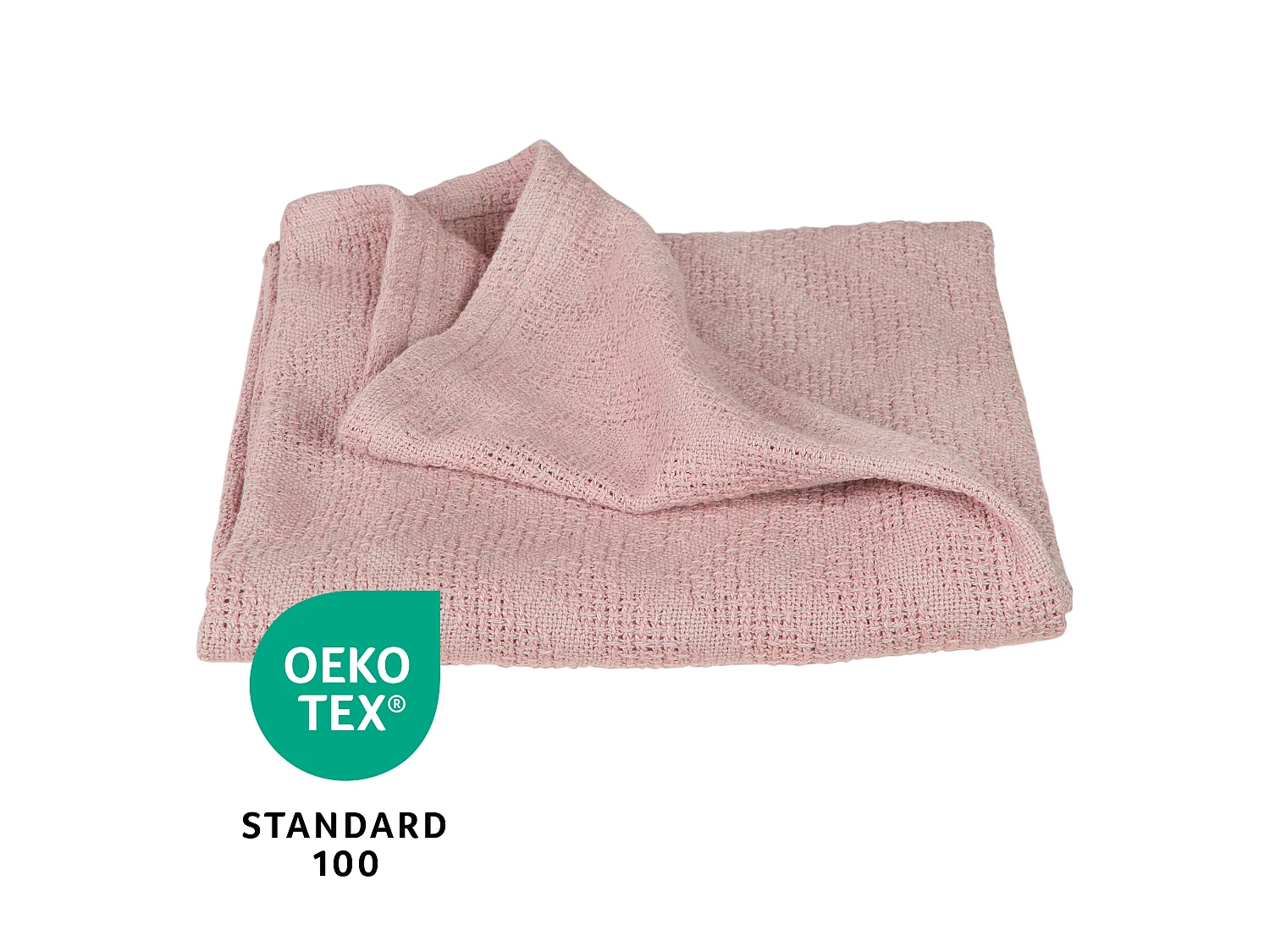 Coperta per Neonati Organica Lil Planet in Rosa Effetto Maglia - 100% Cotone, Certificata GOTS, Traspirante