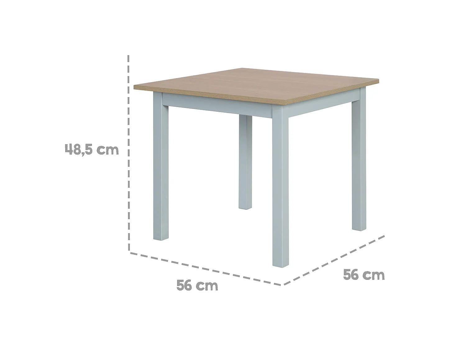 Juego de mesa y sillas infantiles Roba de 3 piezas 'Woody' - MDF color taupe, Ideal para niños a partir de 18 meses