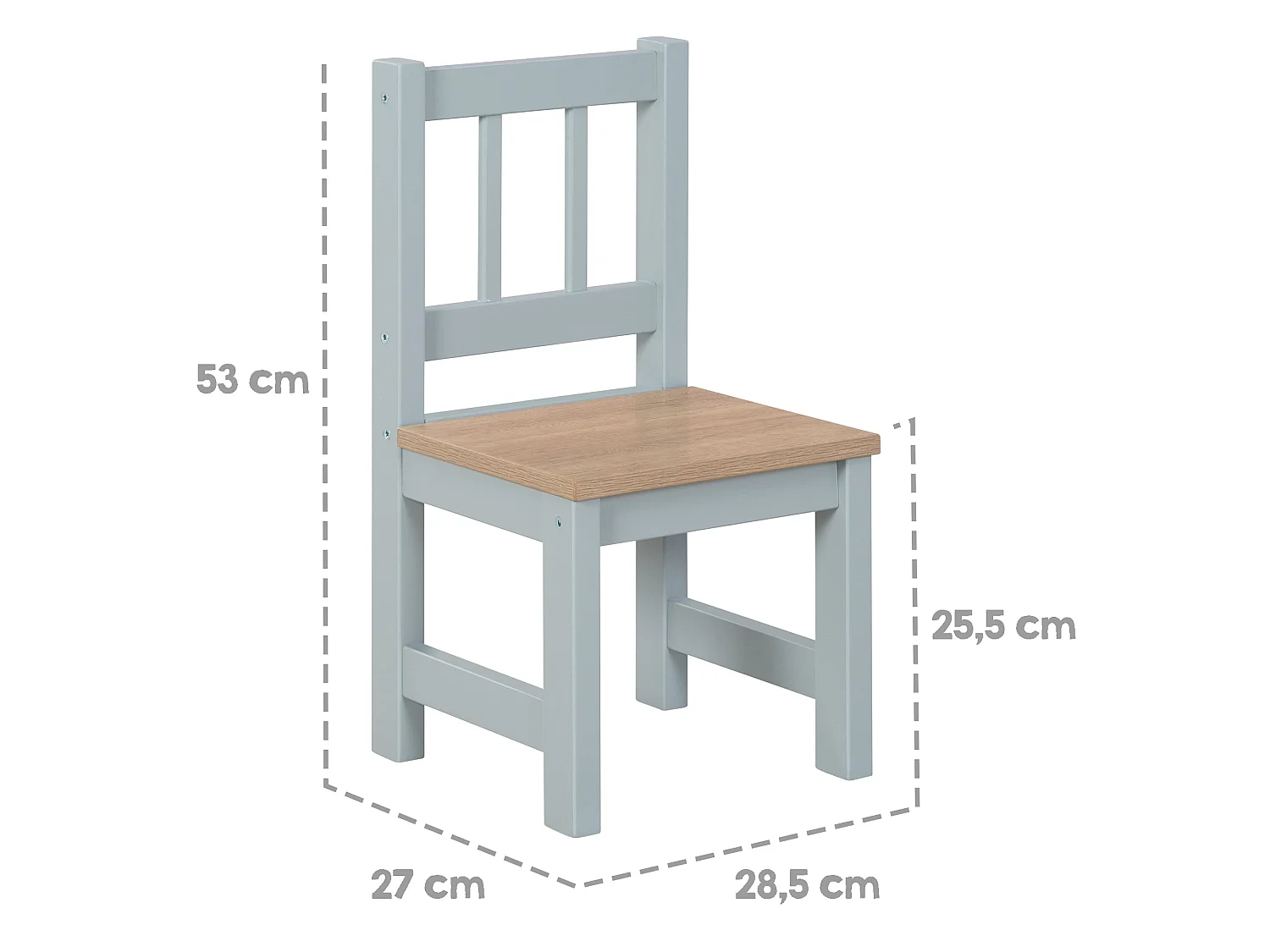Juego de mesa y sillas infantiles Roba de 3 piezas 'Woody' - MDF color taupe, Ideal para niños a partir de 18 meses
