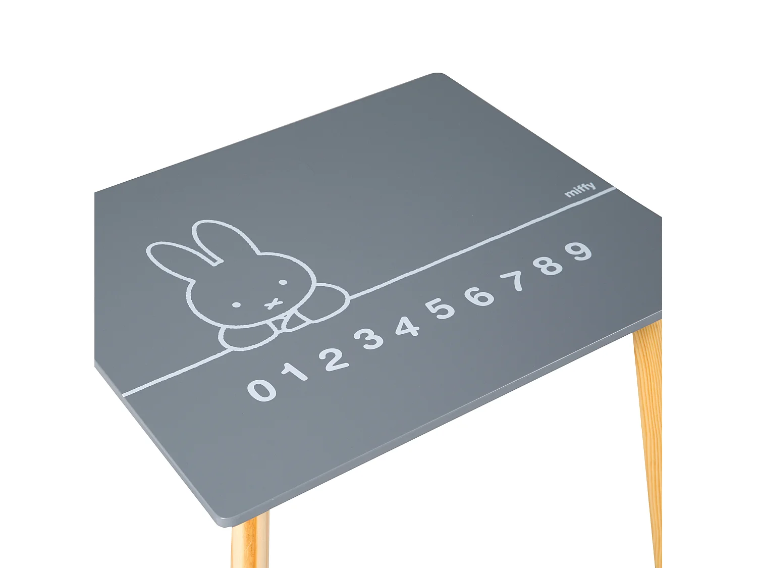 Juego de mesa y sillas para niños Roba Miffy, gris, forma rectangular, certificado seguro, edades 1,5-10