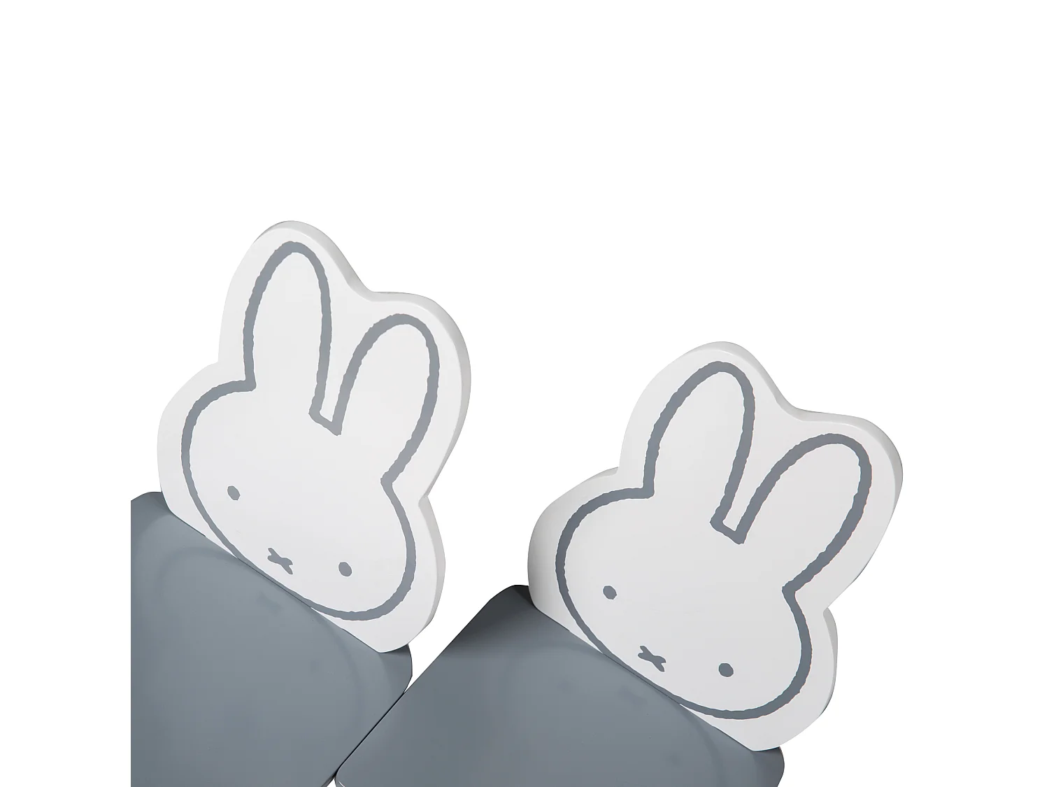Juego de mesa y sillas para niños Roba Miffy, gris, forma rectangular, certificado seguro, edades 1,5-10