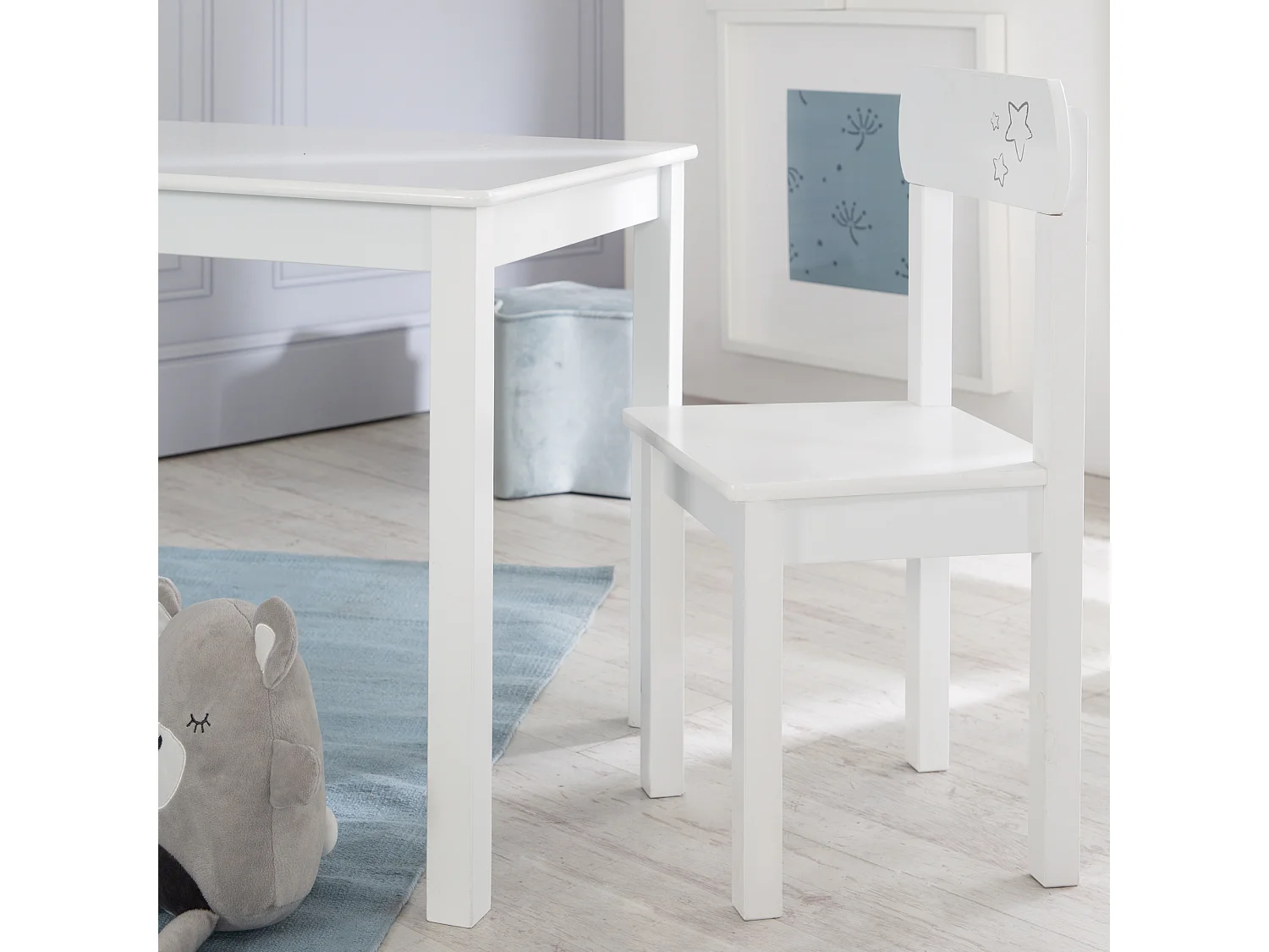 Ensemble Table et Chaises Enfants Roba Little Stars - Idéal pour les 2-10 ans, MDF, Imprimé Étoile, Conforme EN71-1:2014