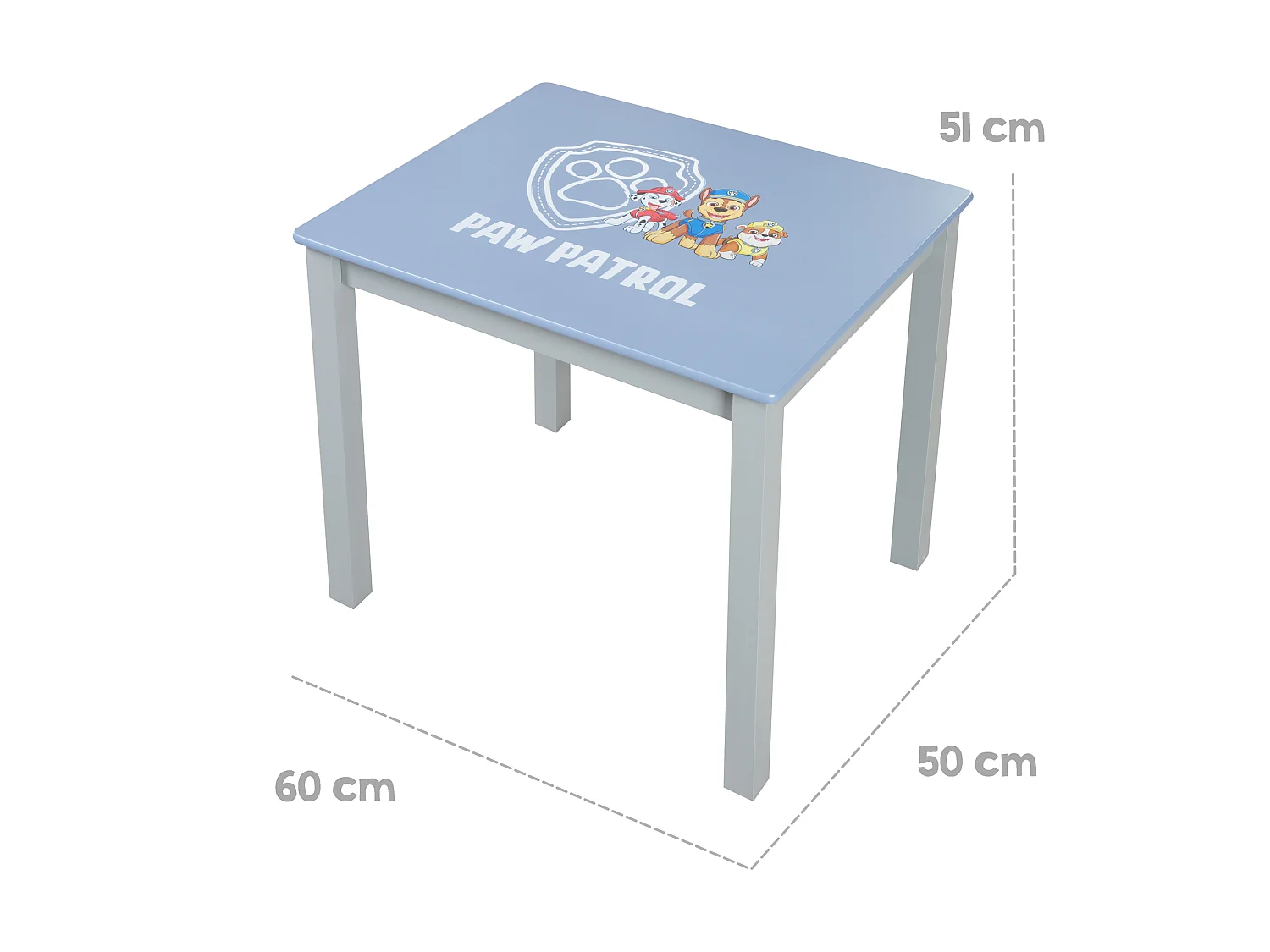 Ensemble Table et Chaise Enfant Roba Paw Patrol - Bleu et Gris, Sécuritaire, Facile à Assembler, Cadeau Idéal pour les Tout-Petits