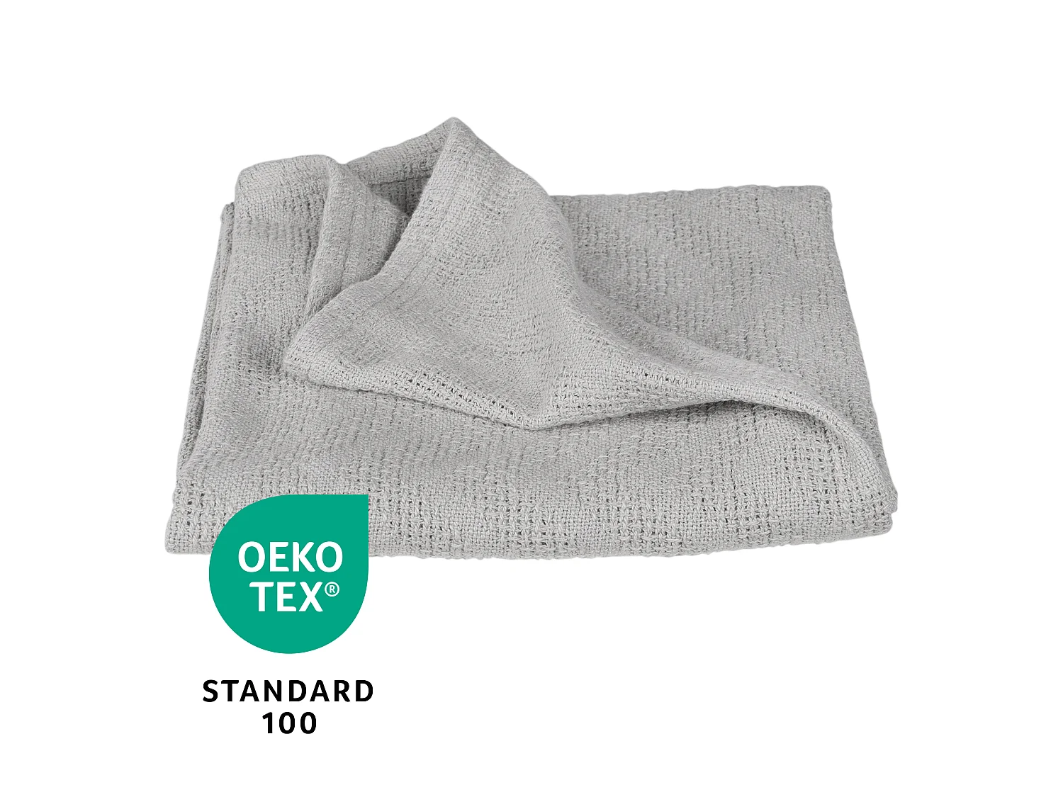 Coperta per Bambini Biologica Lil Planet in Grigio Effetto Maglia - Morbida, Ecologica e Traspirante