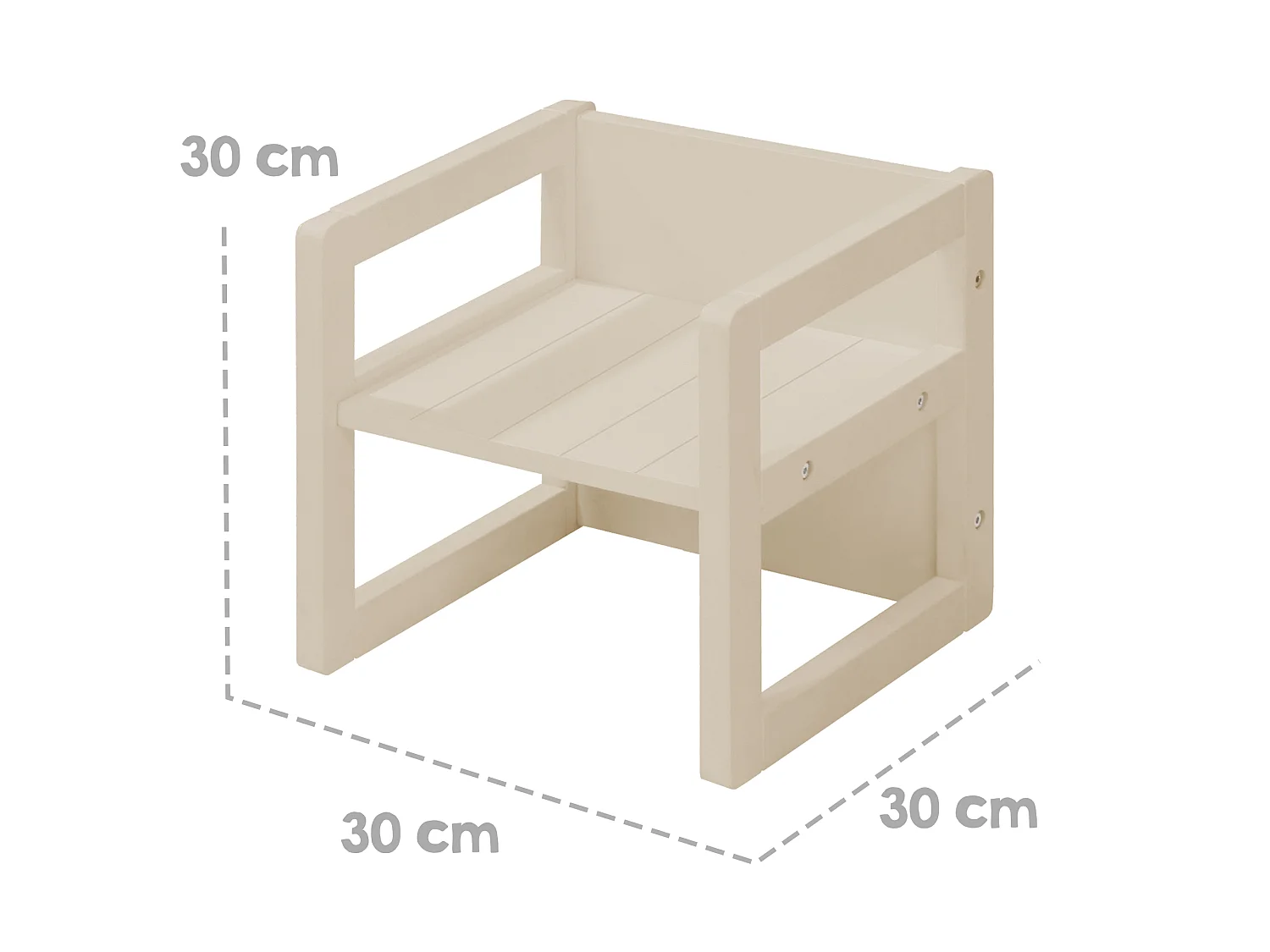 Tabouret évolutif enfant ROBA 3 hauteurs - Laqué Beige Cachemire