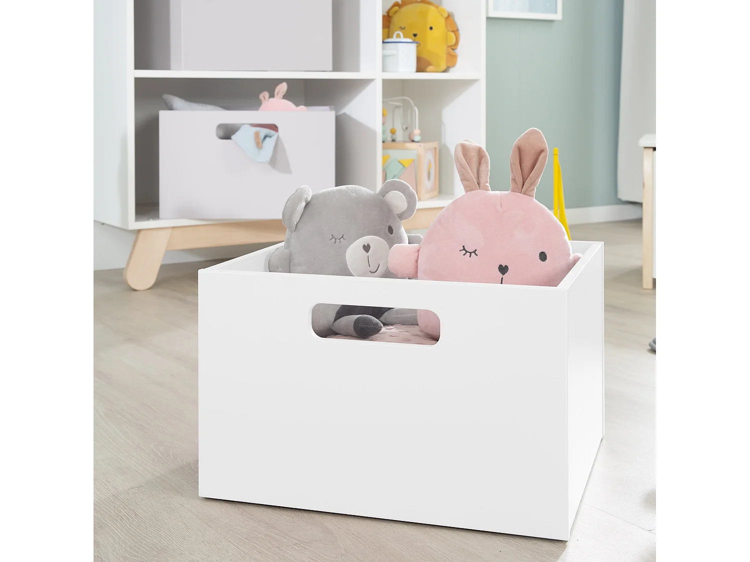 Boîte de rangement pour jouets Roba avec poignées pratiques, Divers coloris, 26x42x38cm