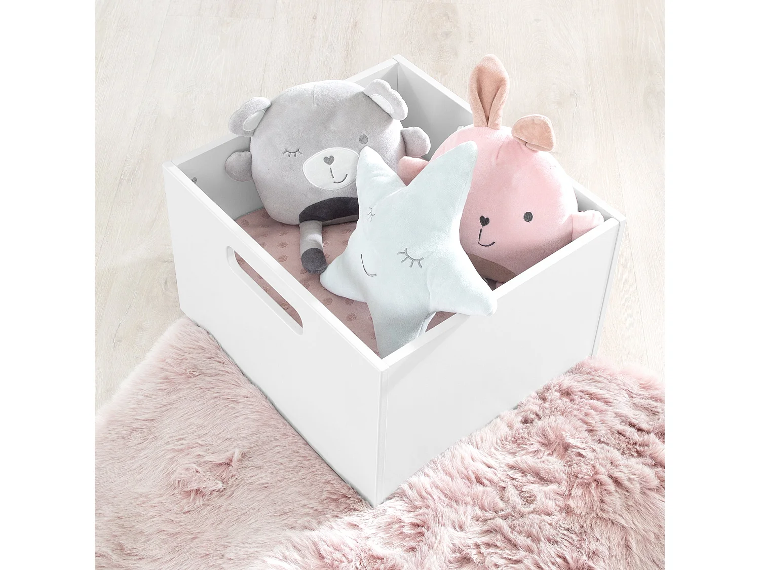 Boîte de rangement pour jouets Roba avec poignées pratiques, Divers coloris, 26x42x38cm