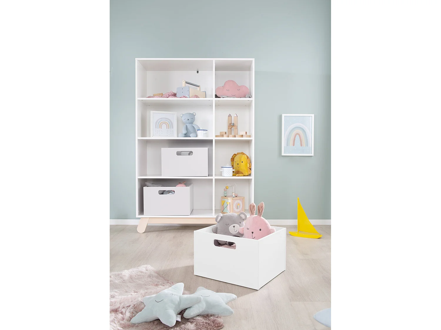 Boîte de rangement pour jouets Roba avec poignées pratiques, Divers coloris, 26x42x38cm