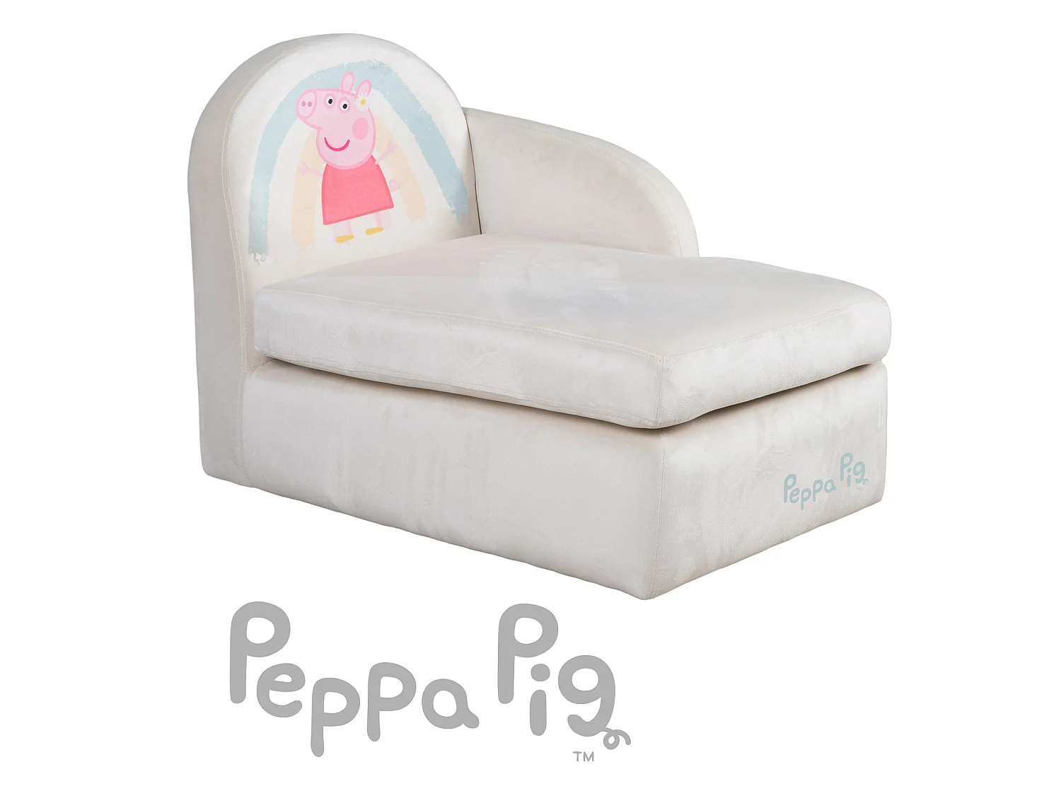 Canapé Enfant 2 Places Roba Peppa Pig Beige en Bois Forme Droite
