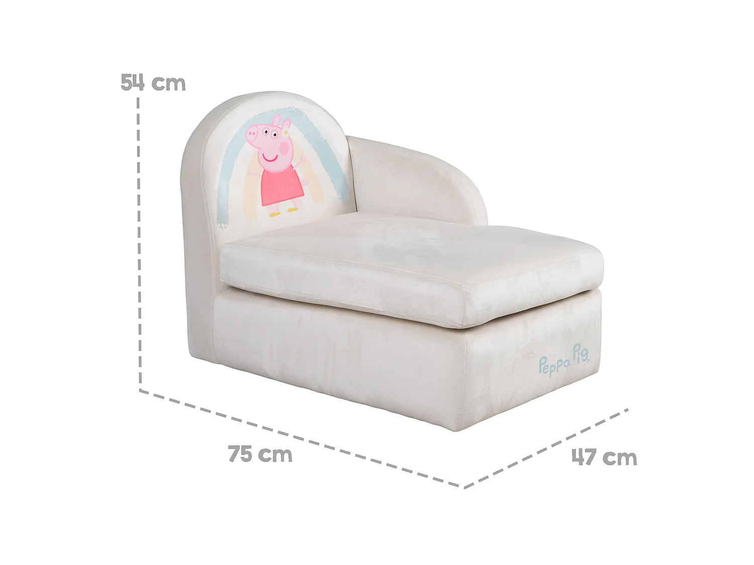 Canapé Enfant 2 Places Roba Peppa Pig Beige en Bois Forme Droite